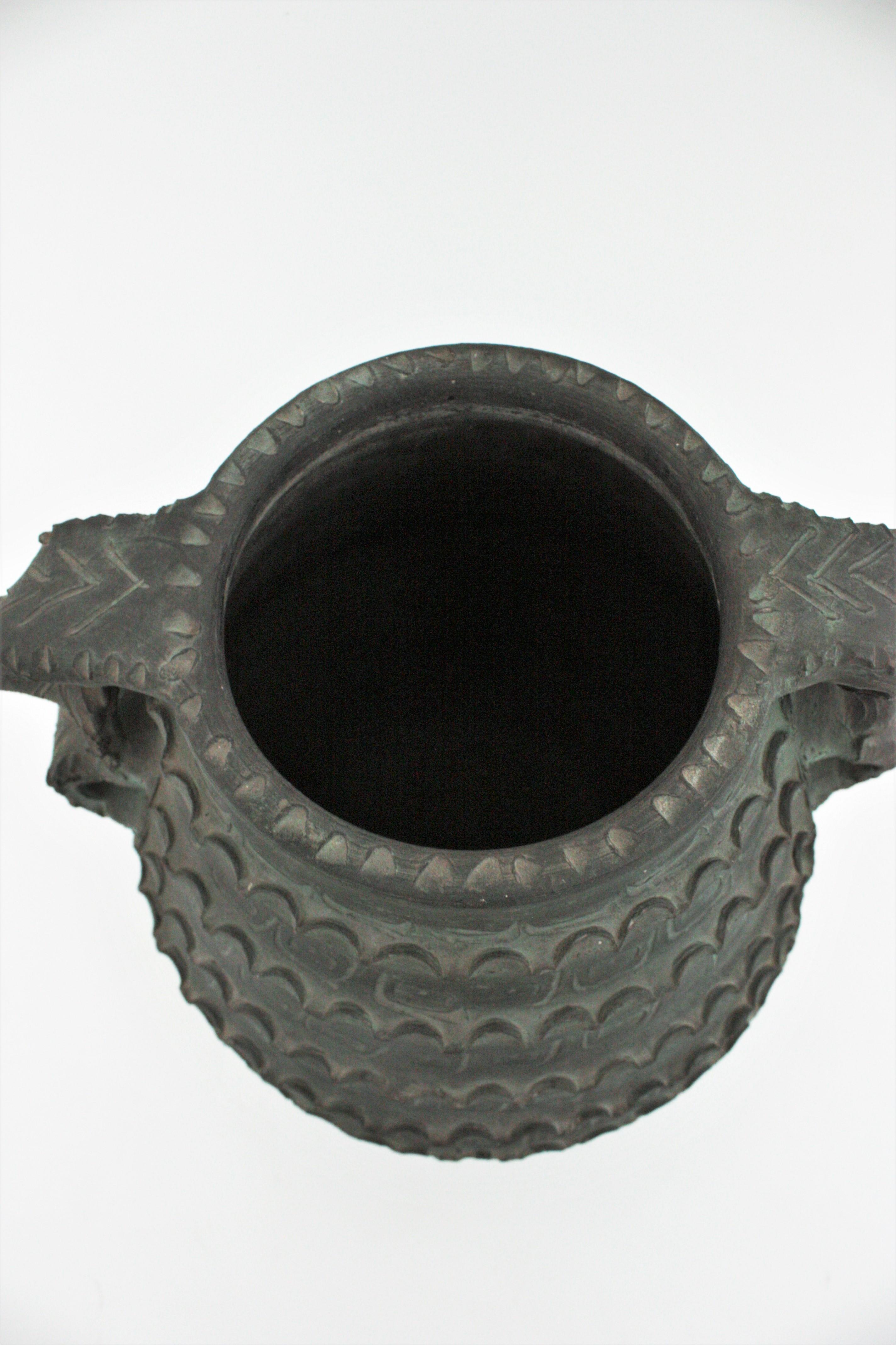 Spanish Green Terracota Urn Vase or Vessel 7