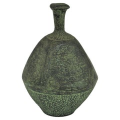 Spanish Green Terracotta Bottle Vase or Vessel