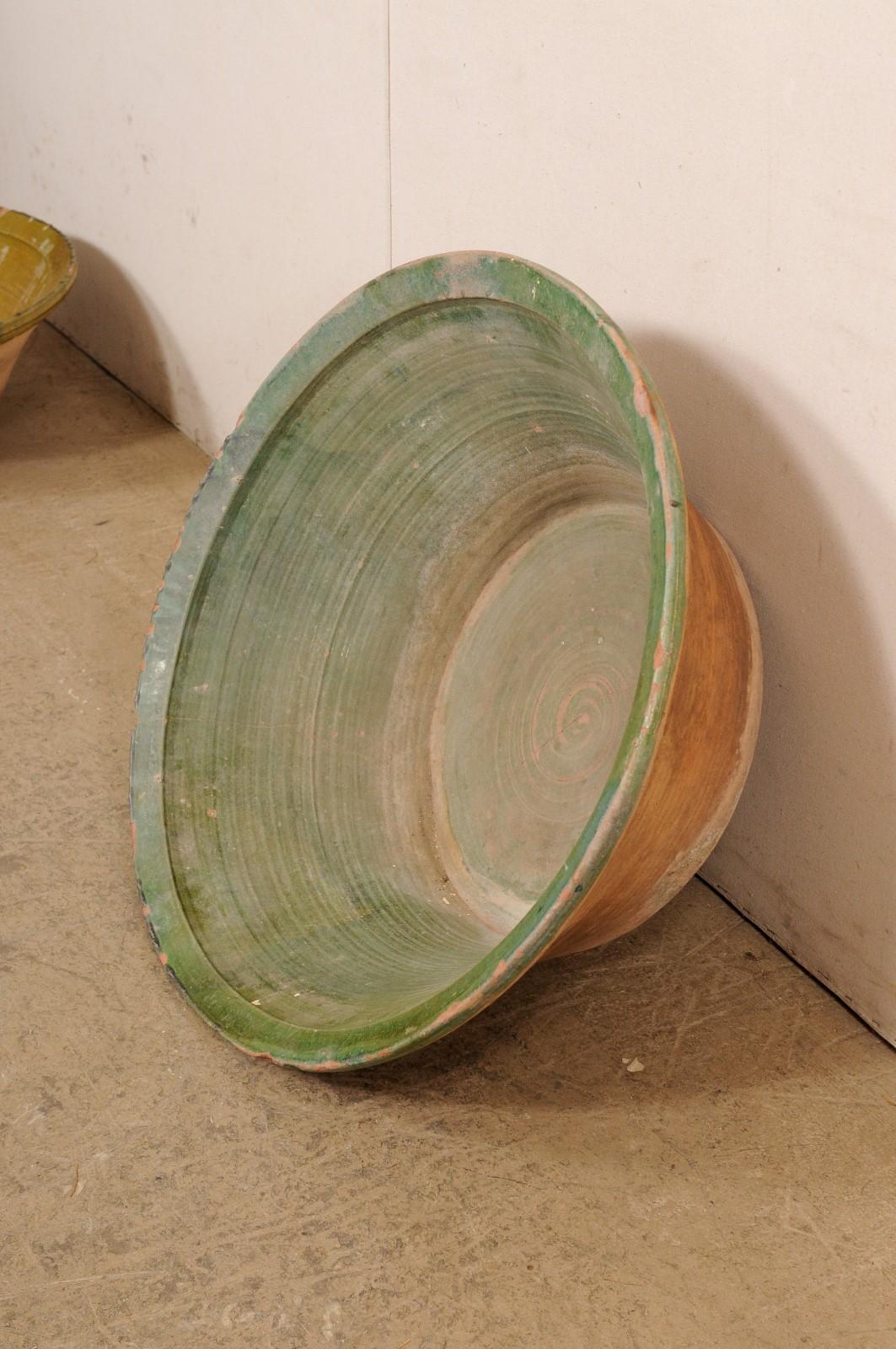 Spanish Green Terracotta Bowl, Early 20th Century For Sale 2