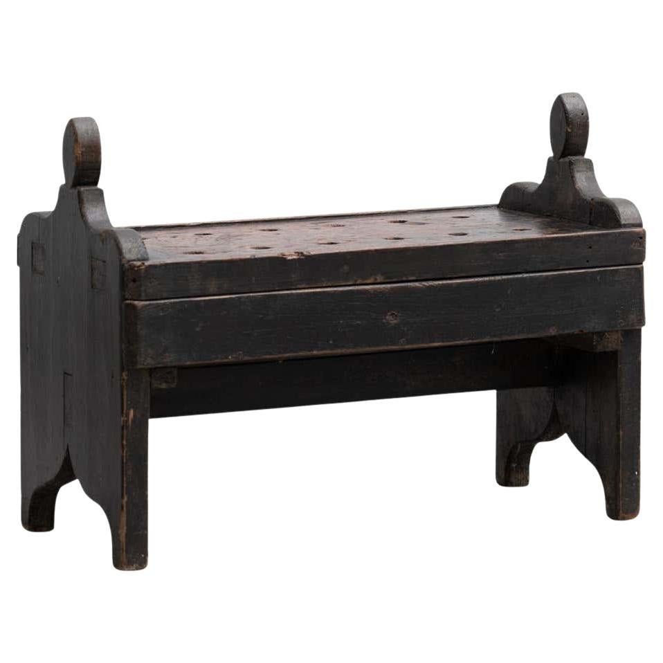 Spanish 'Hachero' Traditional Ancient Stained Wood Candleholder, circa 1930 For Sale