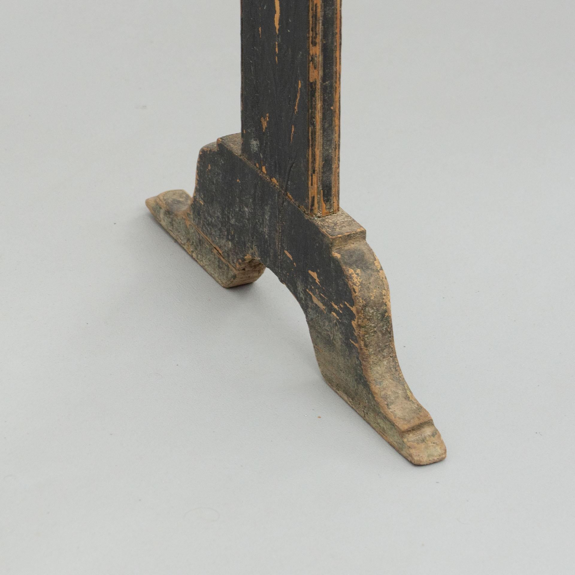 Spanish 'Hachero' Traditional Ancient Wood Candleholder, circa 1890 8