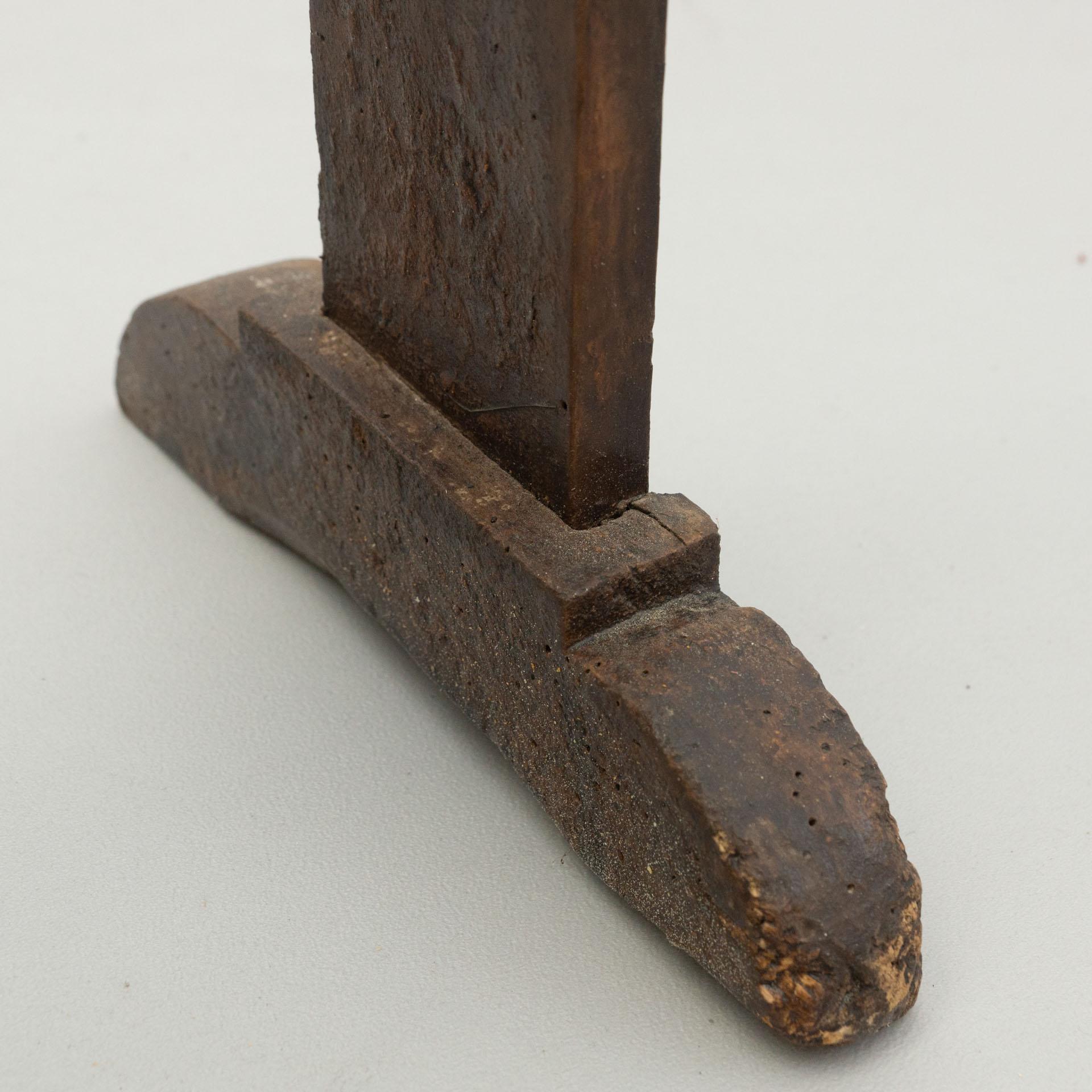 Spanish 'Hachero' Traditional Ancient Wood Candelholder, circa 1890 1