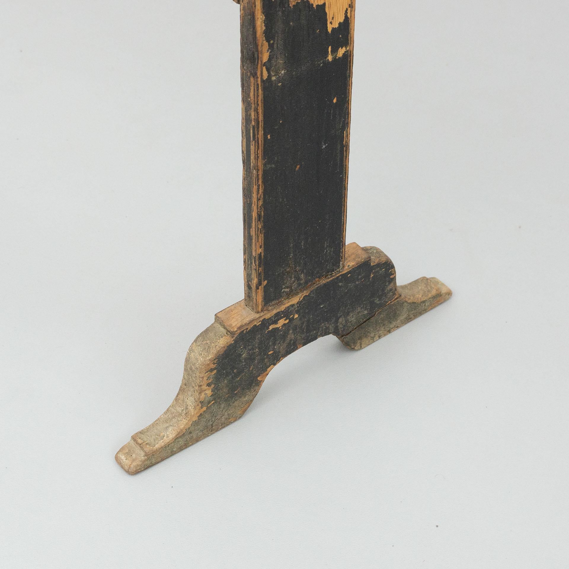 Spanish 'Hachero' Traditional Ancient Wood Candleholder, circa 1890 4