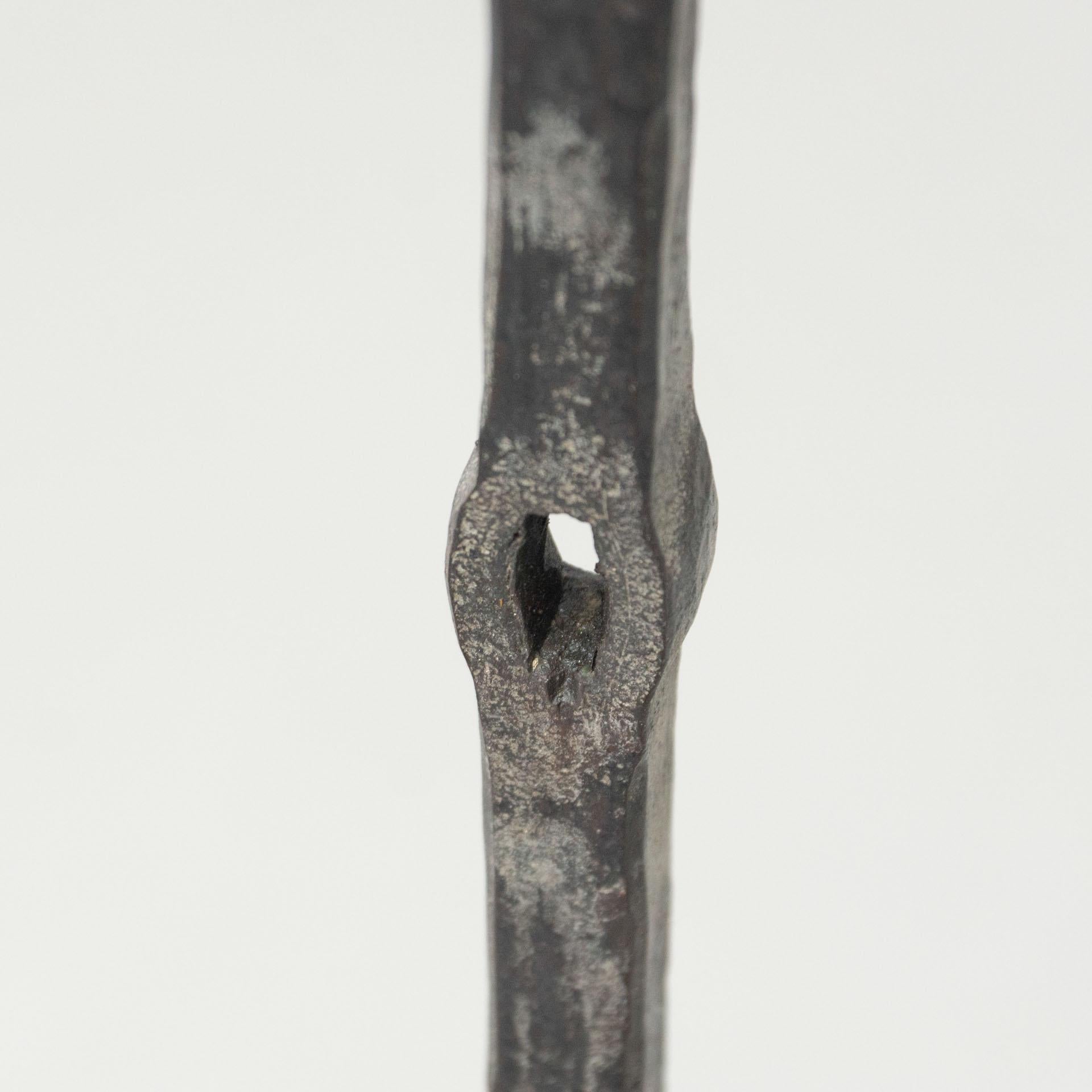Spanish 'Hachero' Traditional Ancient Wrought Iron Candleholder, circa 1930 8