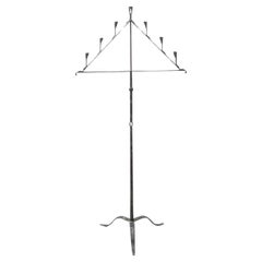 Candelabro tradizionale antico in ferro battuto spagnolo 'Hachero', 1930 circa