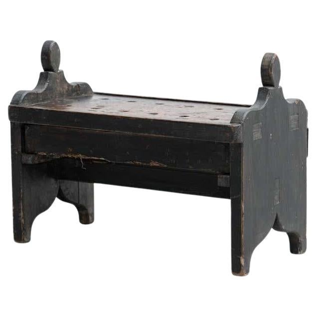 Traditioneller spanischer Kerzenständer 'Hachero' aus gebeiztem Holz - CIRCA 1930.
