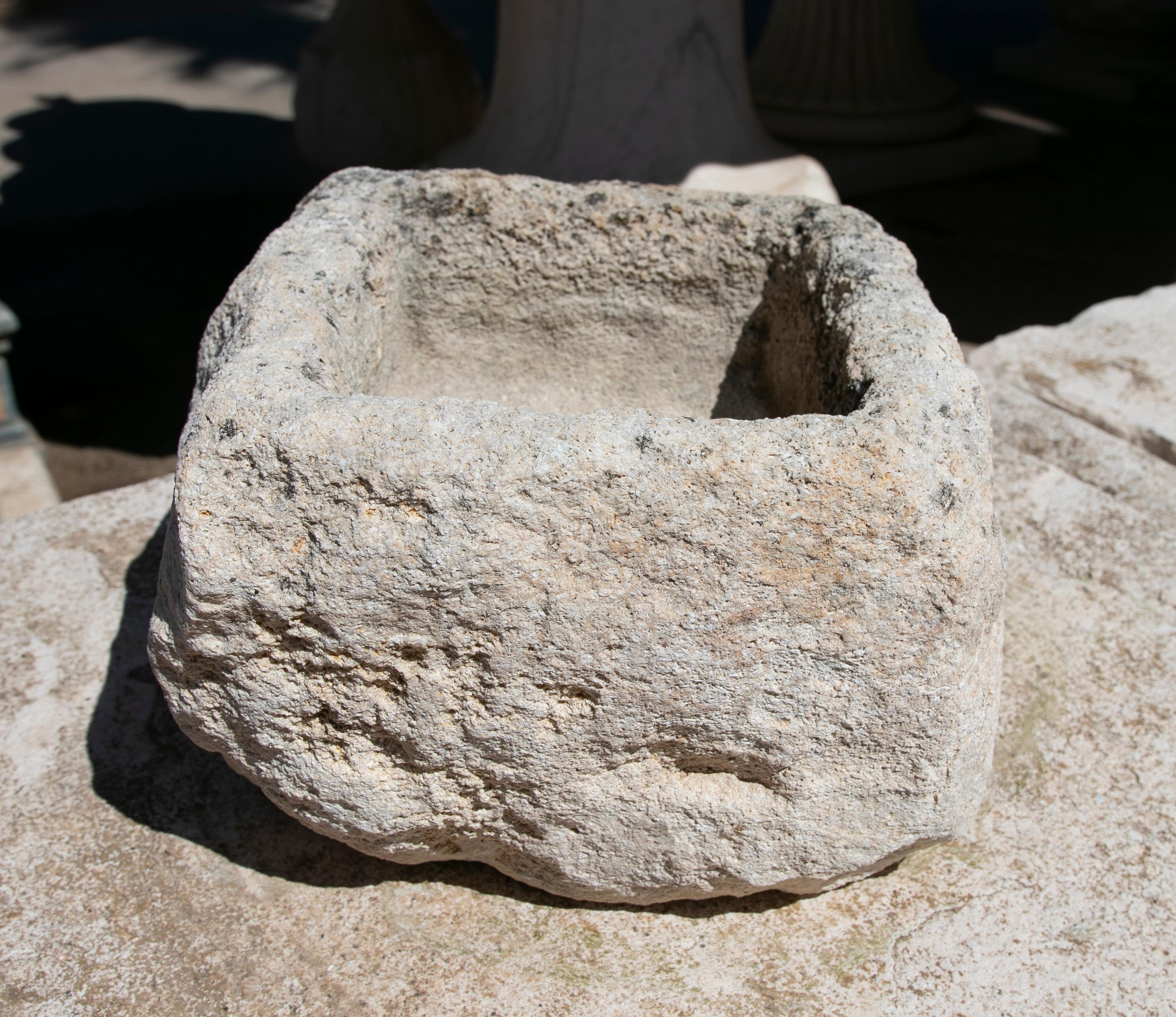 Spanish Hand Carved Stone Pile For Sale 5