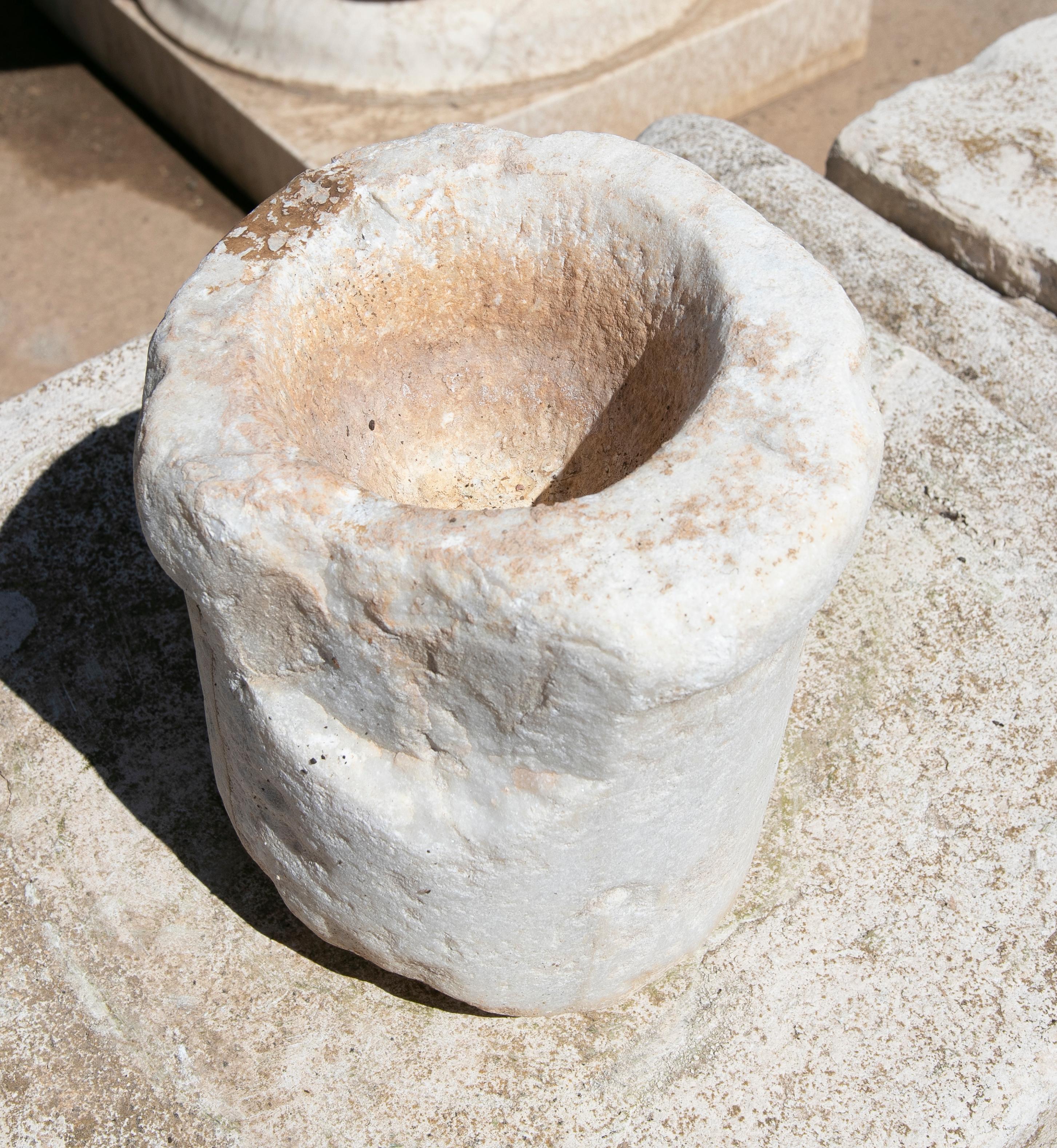 Spanish Hand Carved Stone Pile For Sale 5