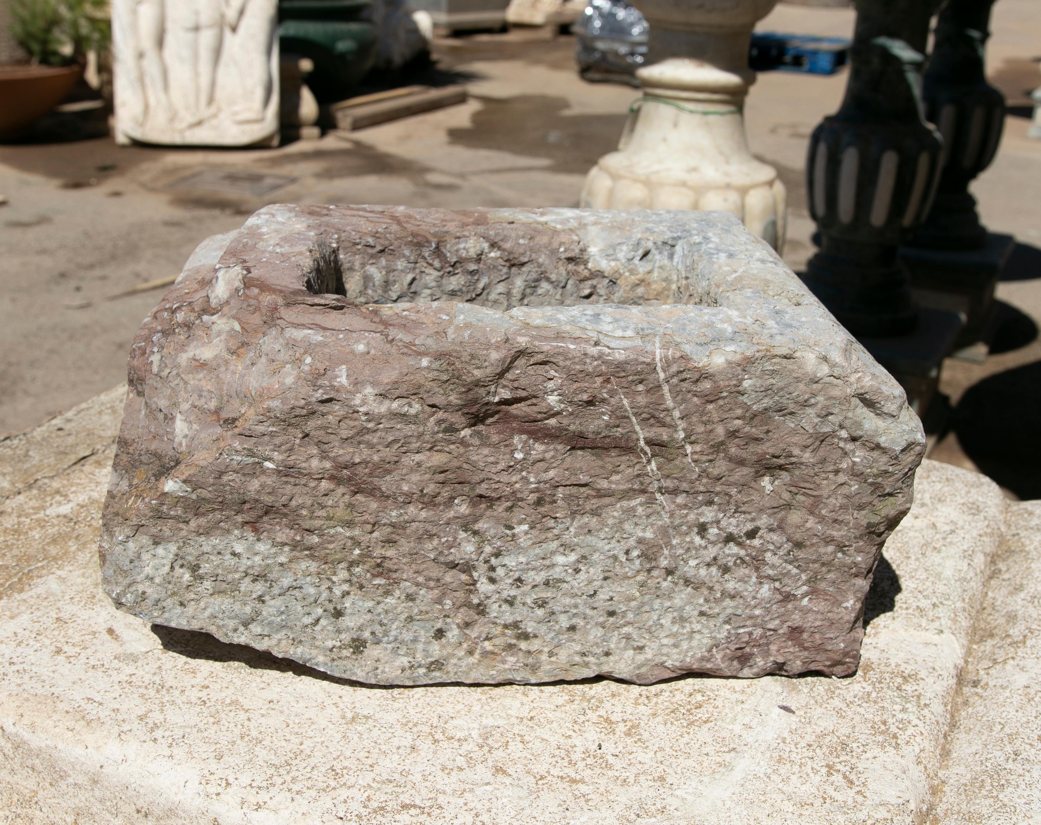 Spanish Hand Carved Stone Pile For Sale 6