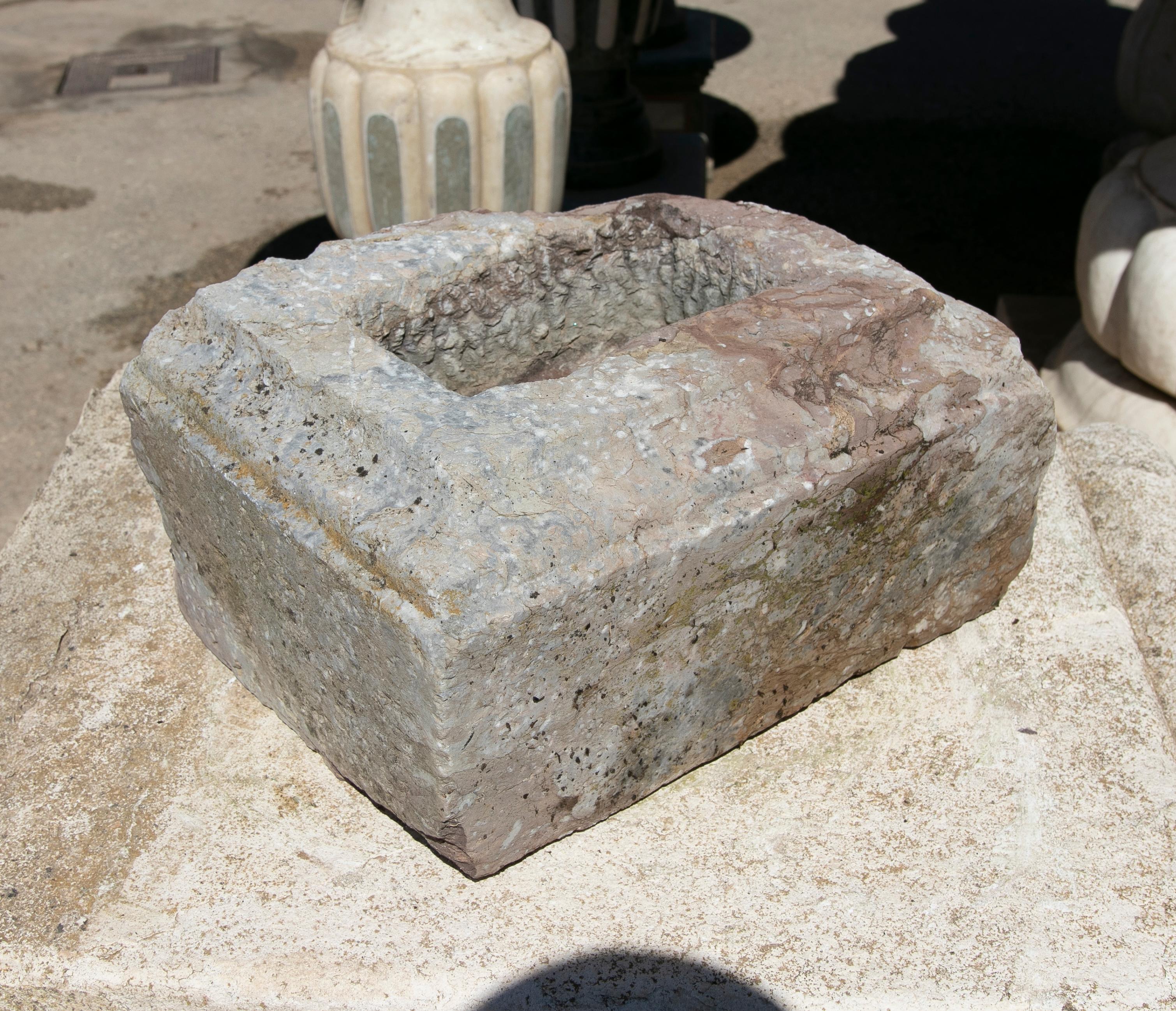 Spanish Hand Carved Stone Pile For Sale 8