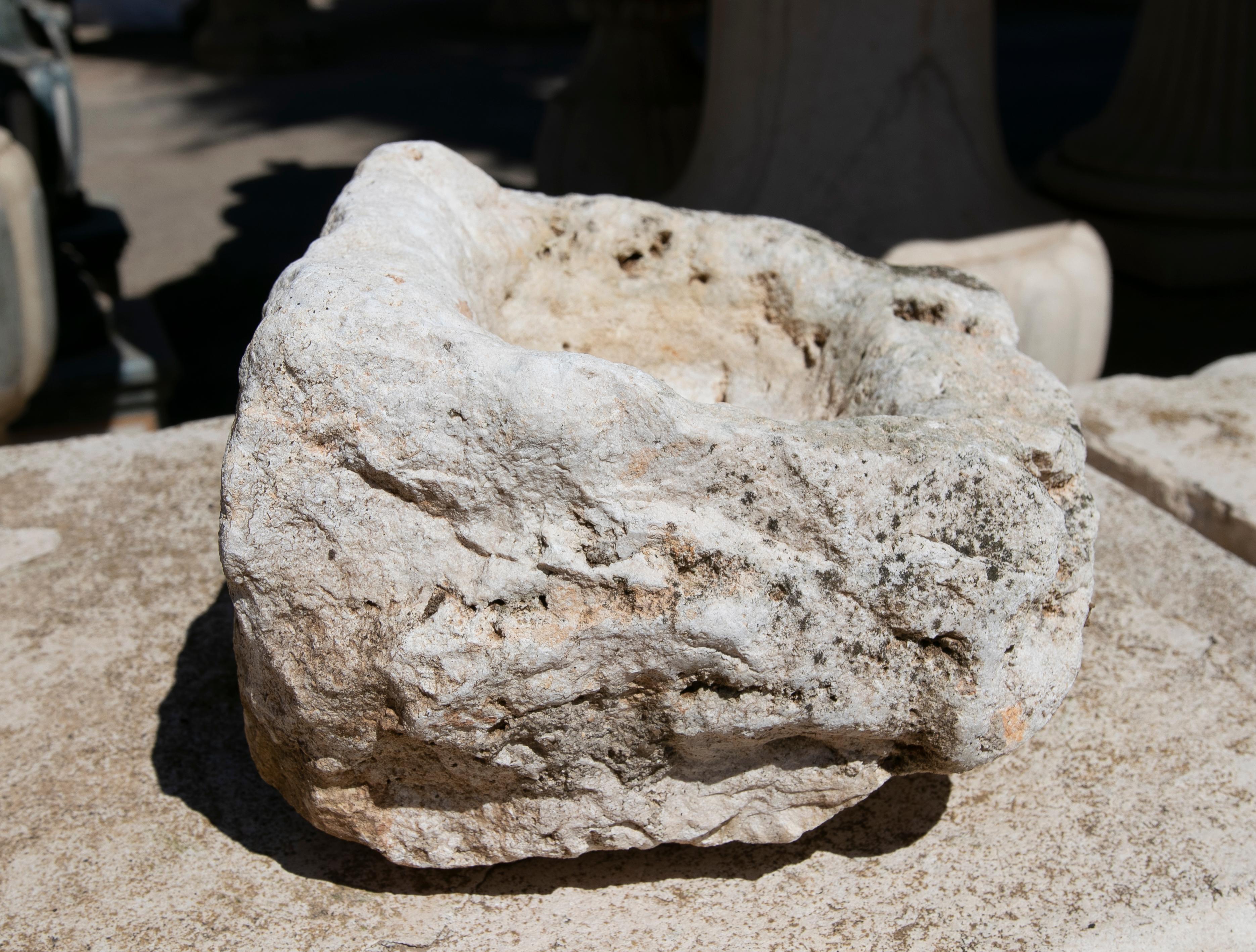 Spanish Hand Carved Stone Pile For Sale 10