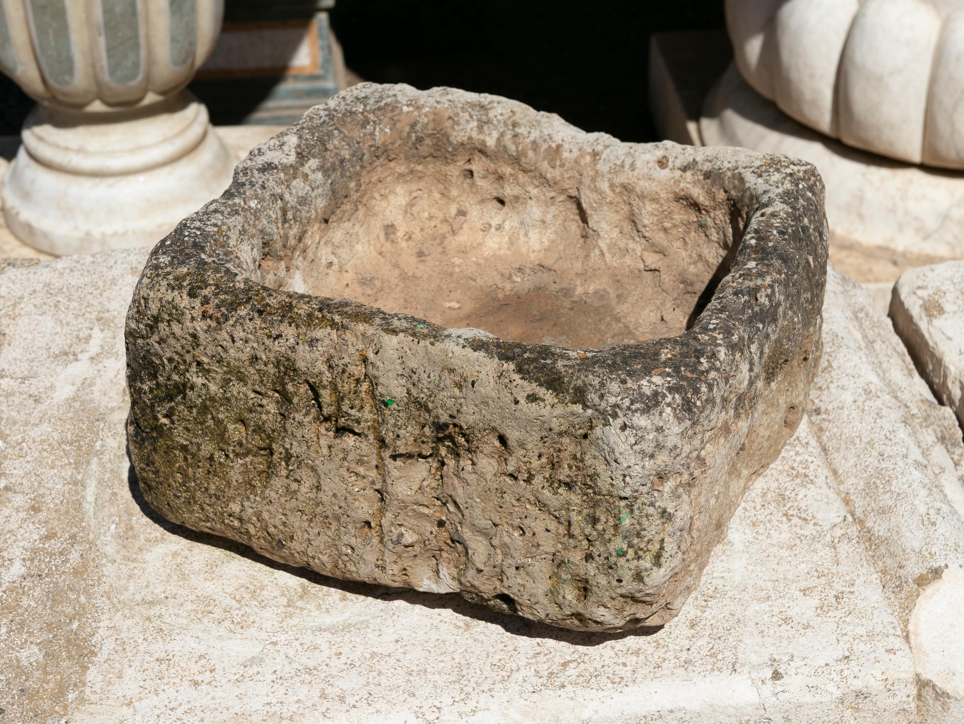 Spanish Hand Carved Stone Pile For Sale 10