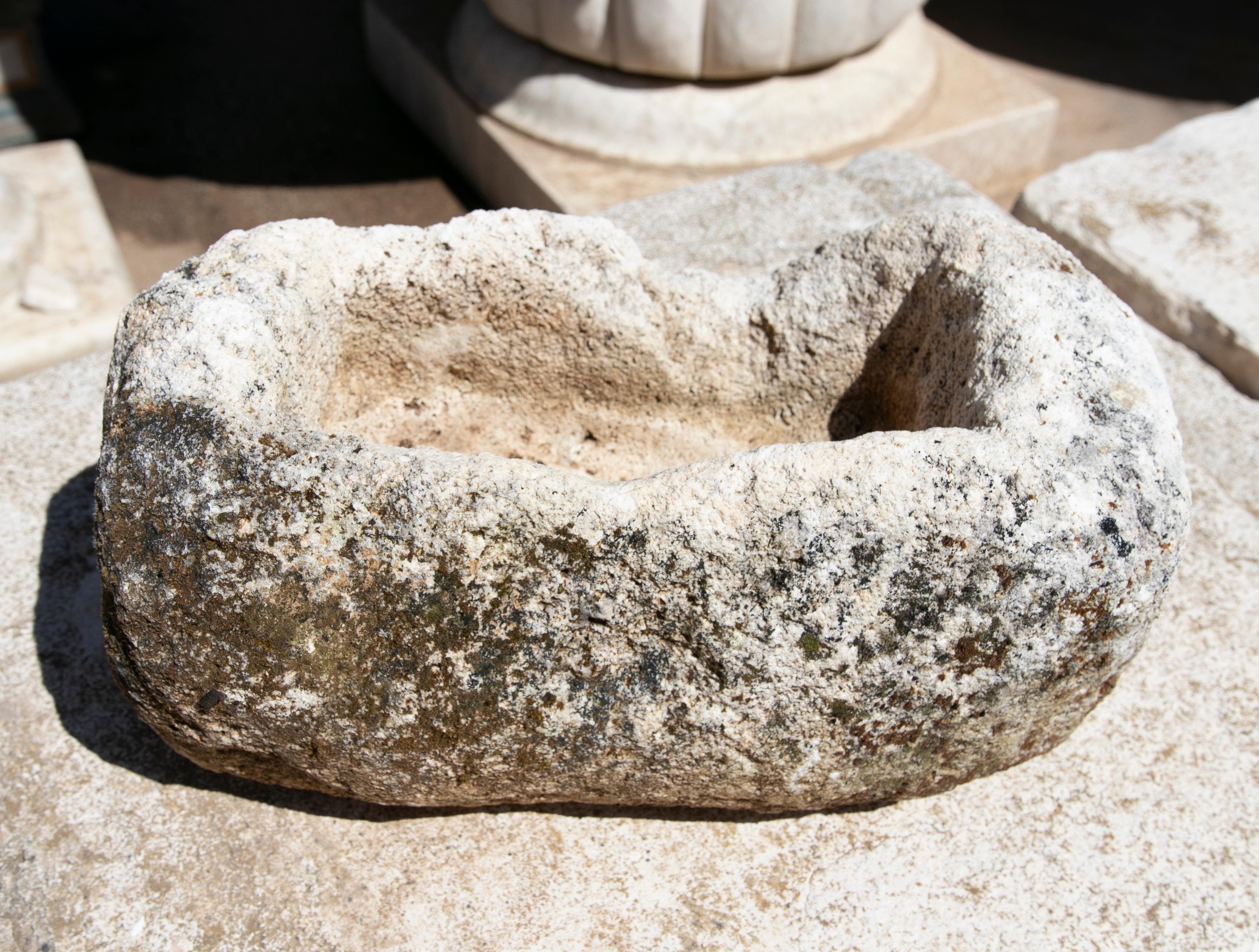 Hand-Carved Spanish Hand Carved Stone Pile For Sale