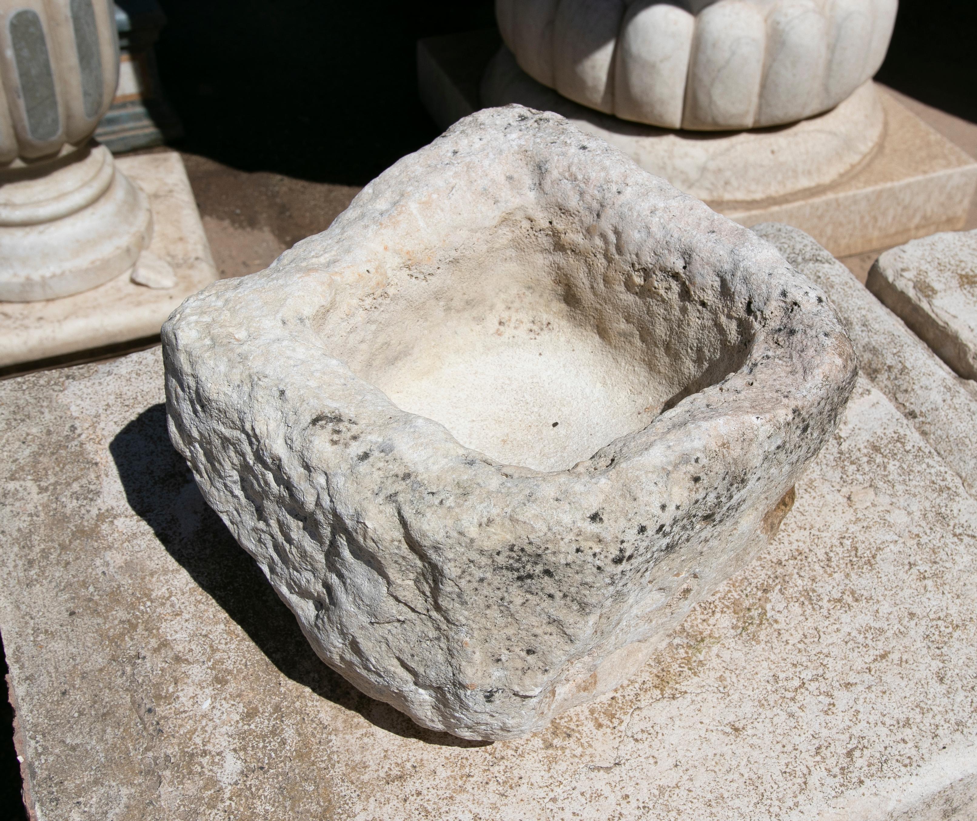 Hand-Carved Spanish Hand Carved Stone Pile For Sale