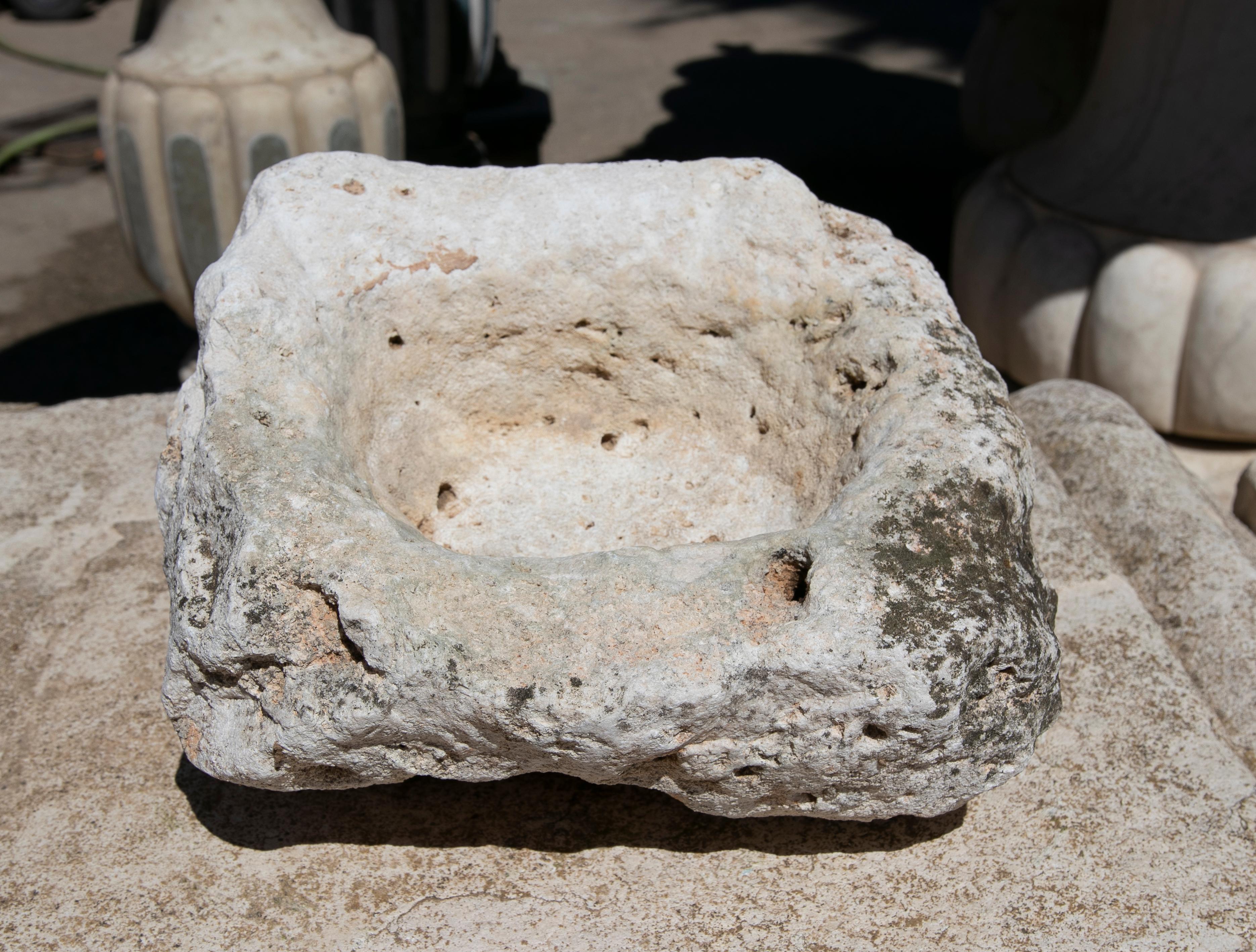 Hand-Carved Spanish Hand Carved Stone Pile For Sale