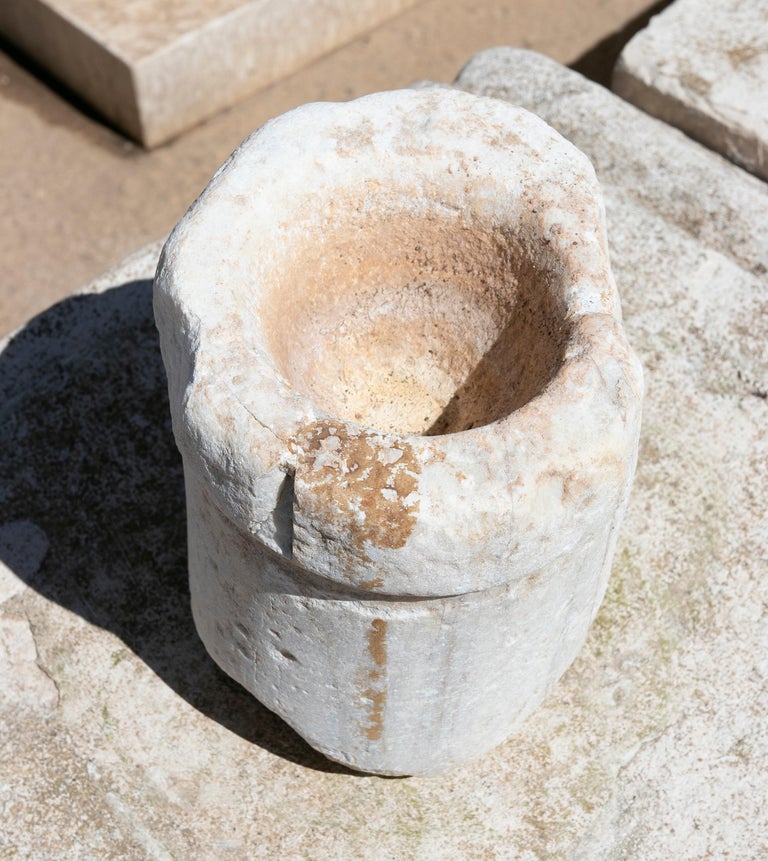 Spanish Hand Carved Stone Pile For Sale at 1stDibs