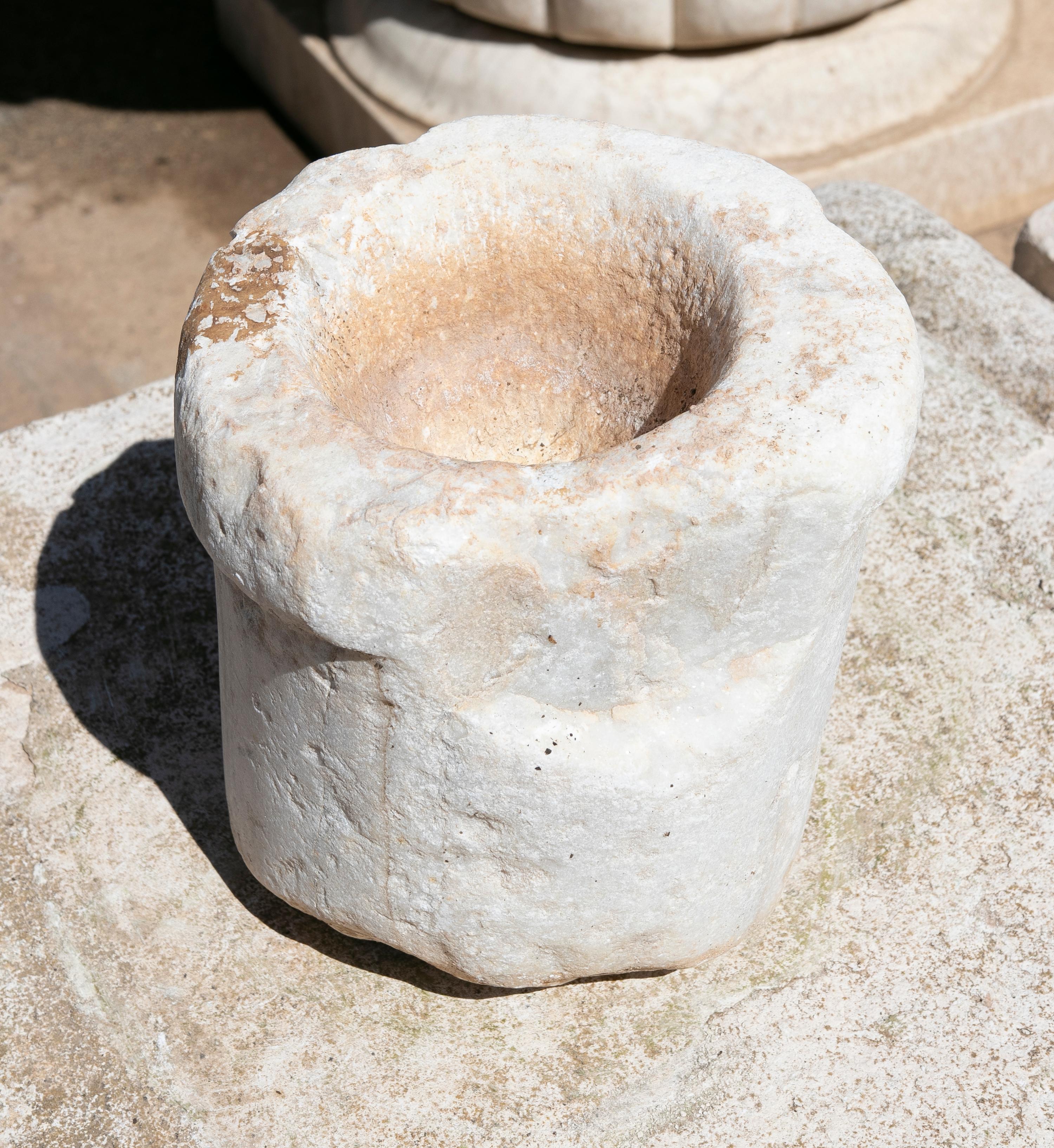 Spanish Hand Carved Stone Pile For Sale 1