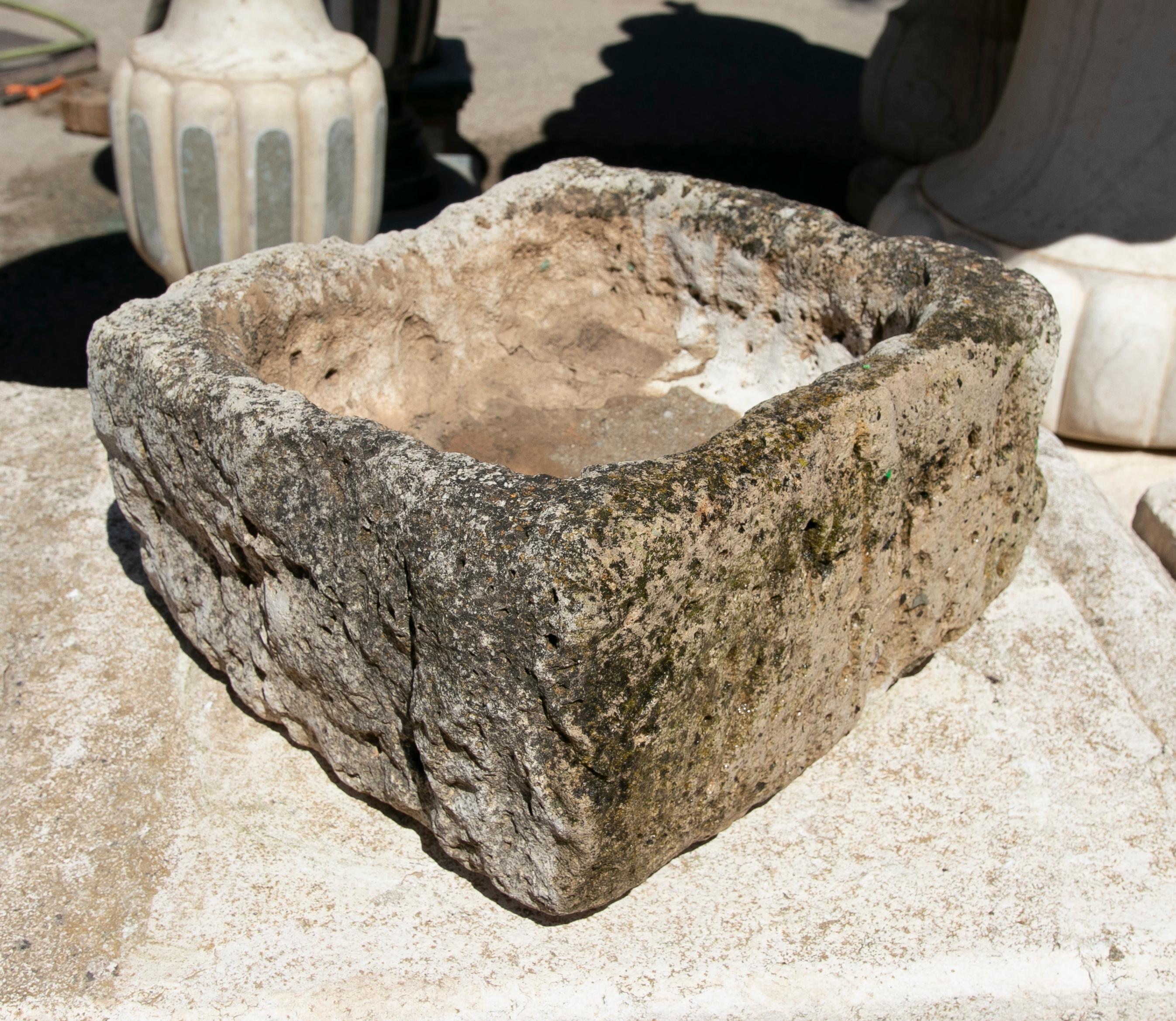 Spanish Hand Carved Stone Pile For Sale 2