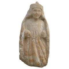Spanish Hand Carved Stone Reproduction of Robe Dressed Woman