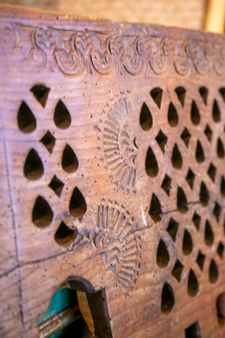 Spanish HandCarved Wooden Yoke for Two Animals with Openwork