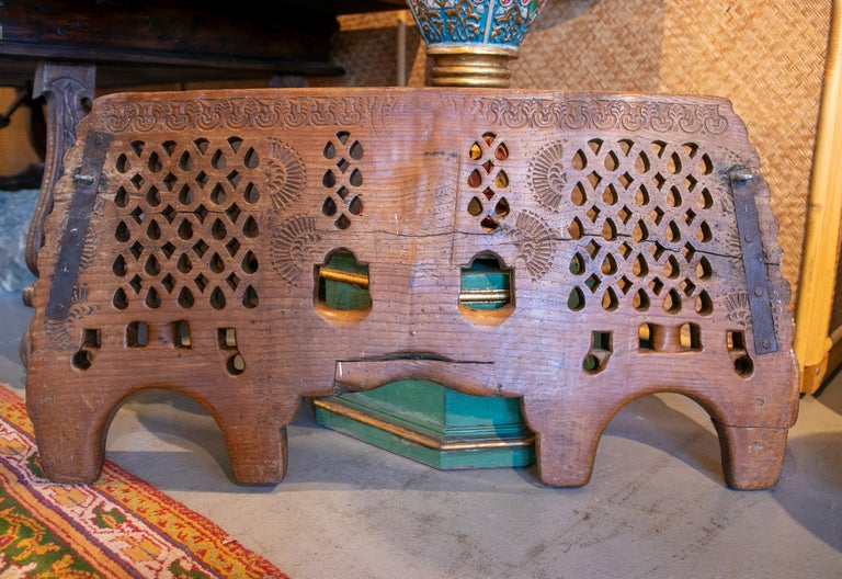 Spanish HandCarved Wooden Yoke for Two Animals with Openwork
