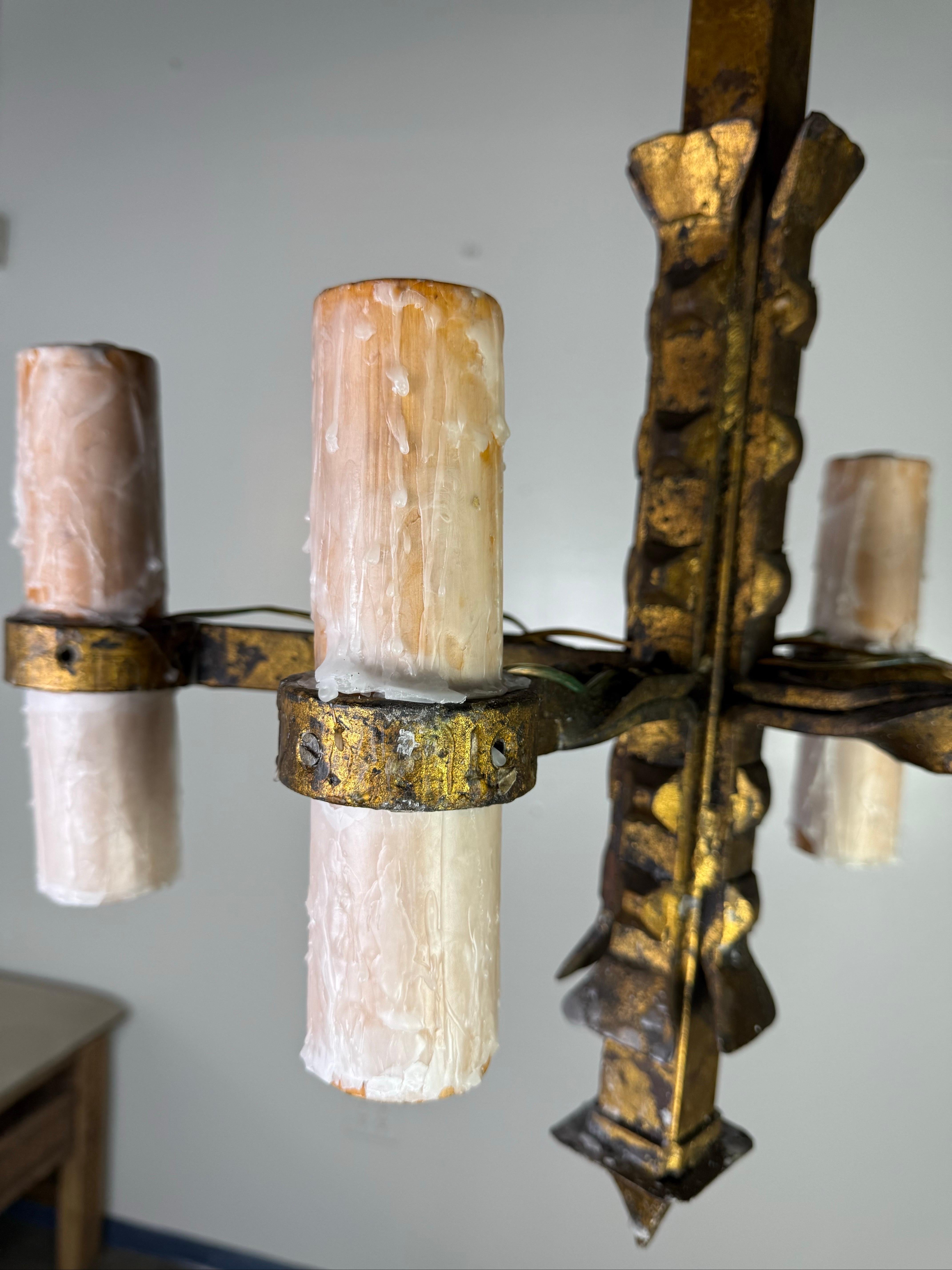 Lustre espagnol en fer forgé à la main en vente 1