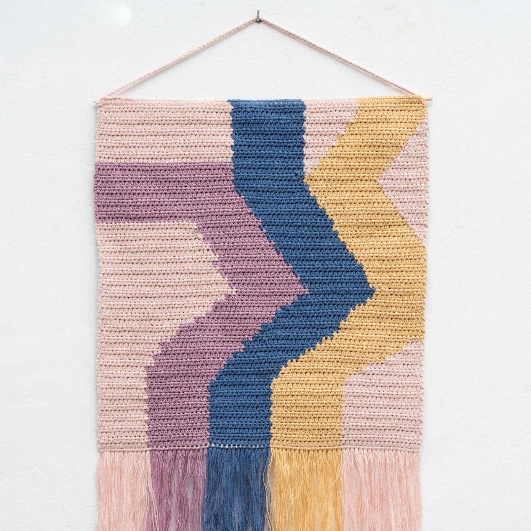 Spanish Hand Knotted Wool Tapestry, circa 1960 6