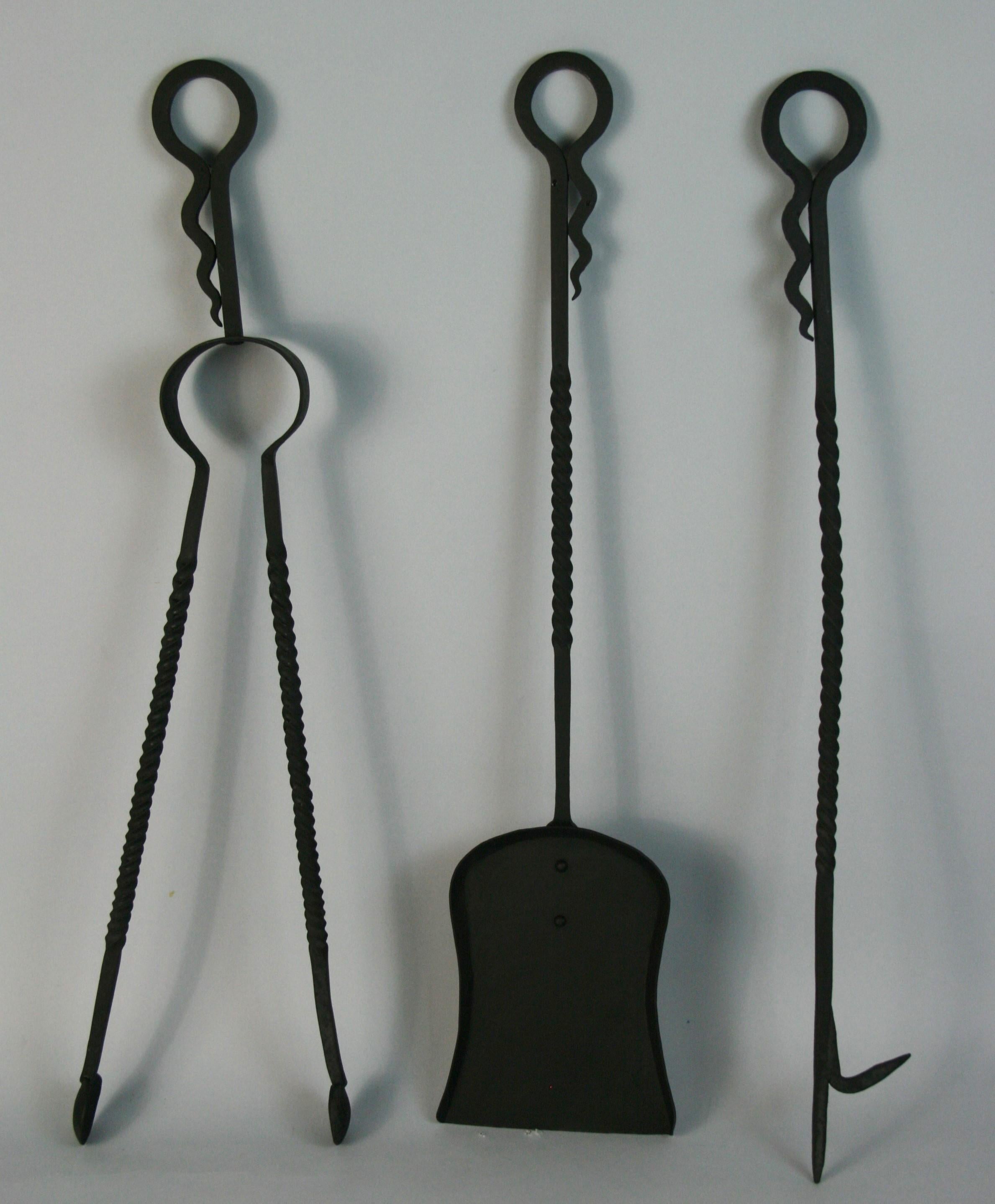 Mid-20th Century American Hand Made Fireplace Tools 1960's