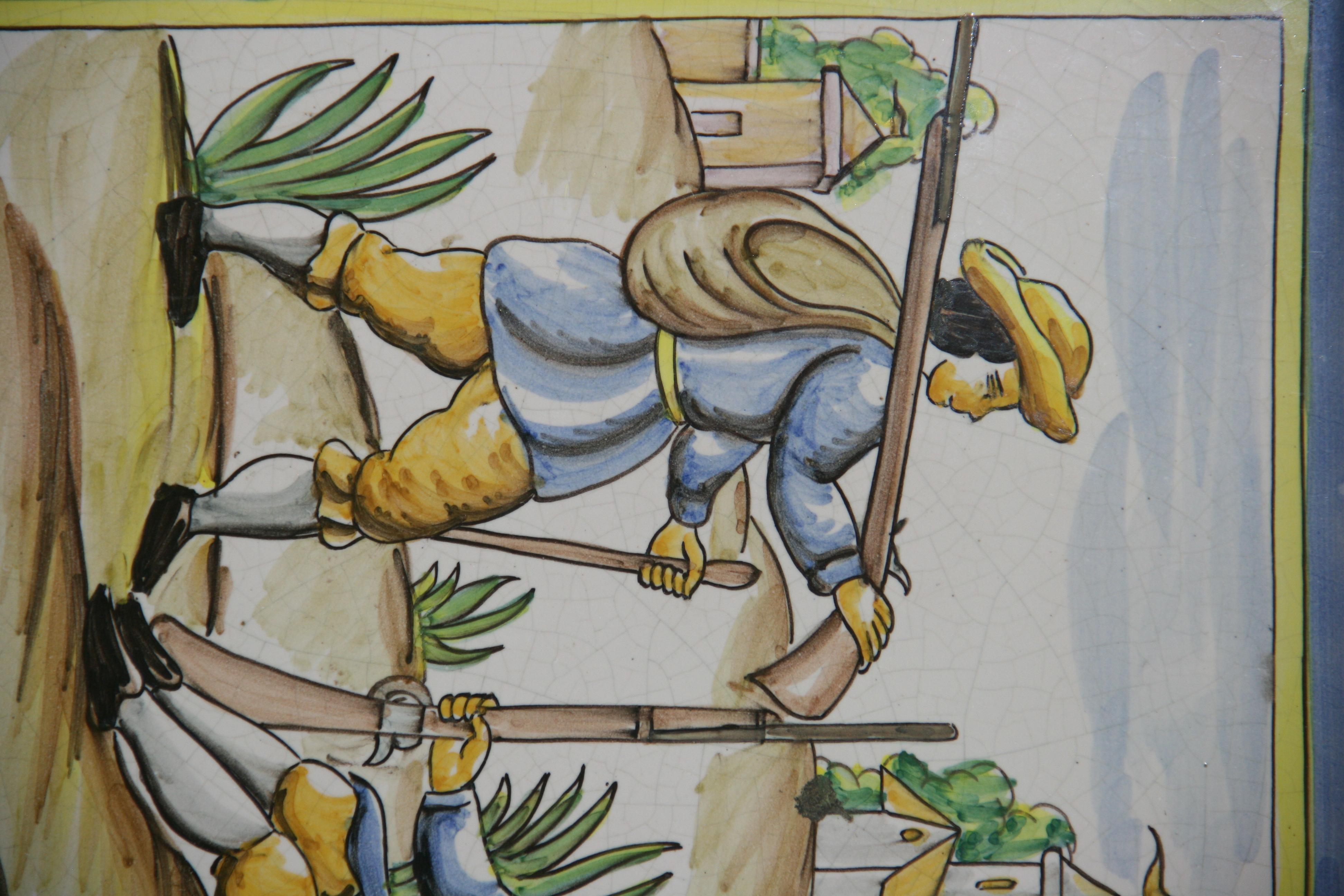Dutch  Hand Painted Ceramic Tile For Sale 1