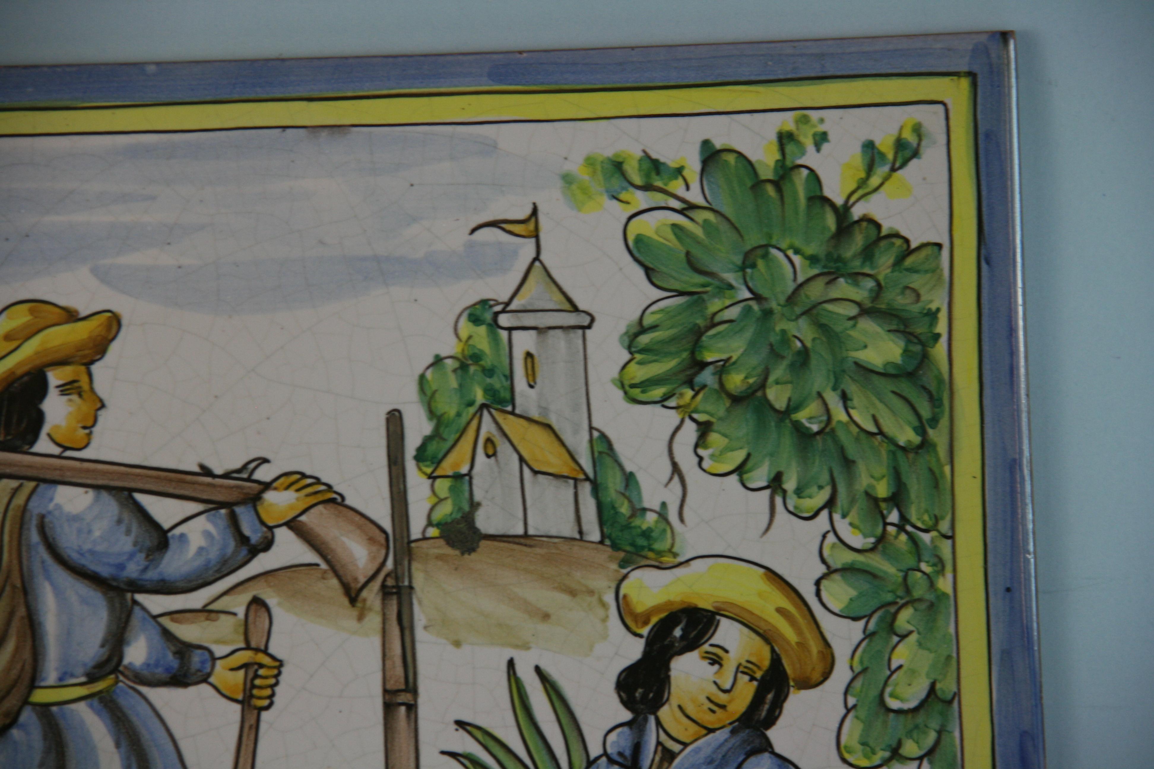 Dutch  Hand Painted Ceramic Tile For Sale 3