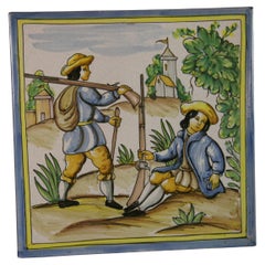Néerlandais  Tile de céramique peint à la main