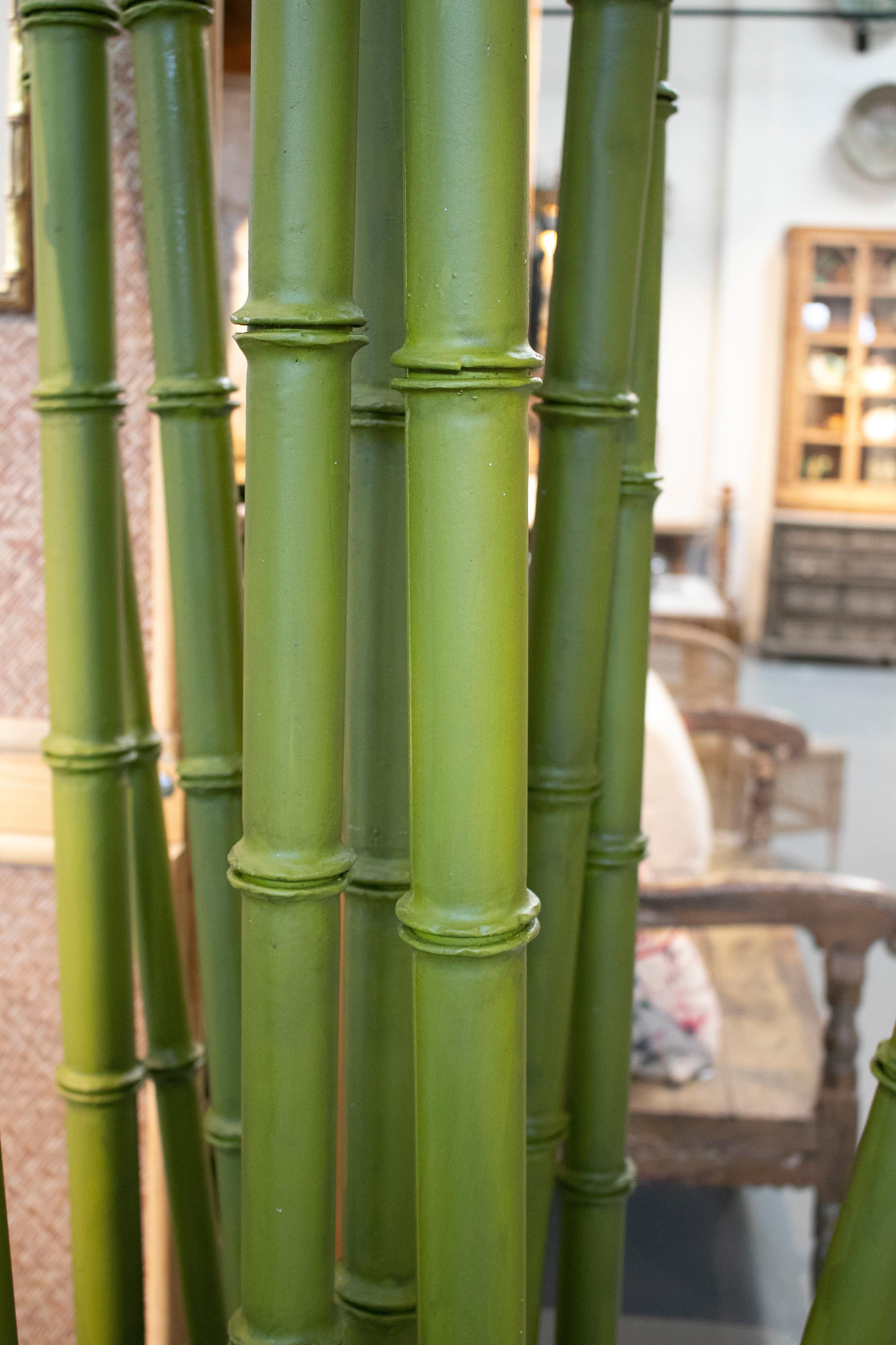 Spanish Hand Painted Iron Bamboo Sculpture For Sale 6