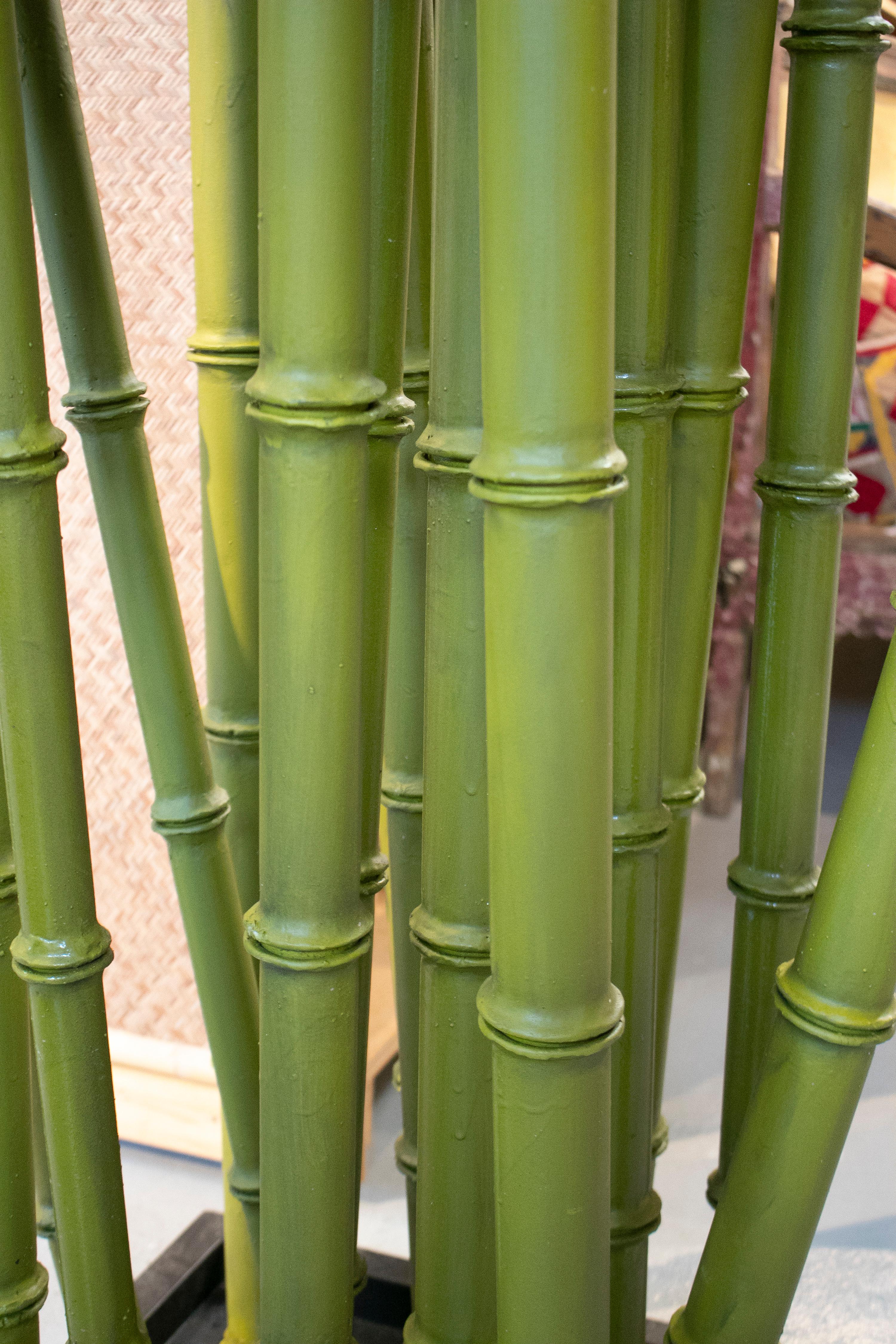 Spanish Hand Painted Iron Bamboo Sculpture For Sale 2