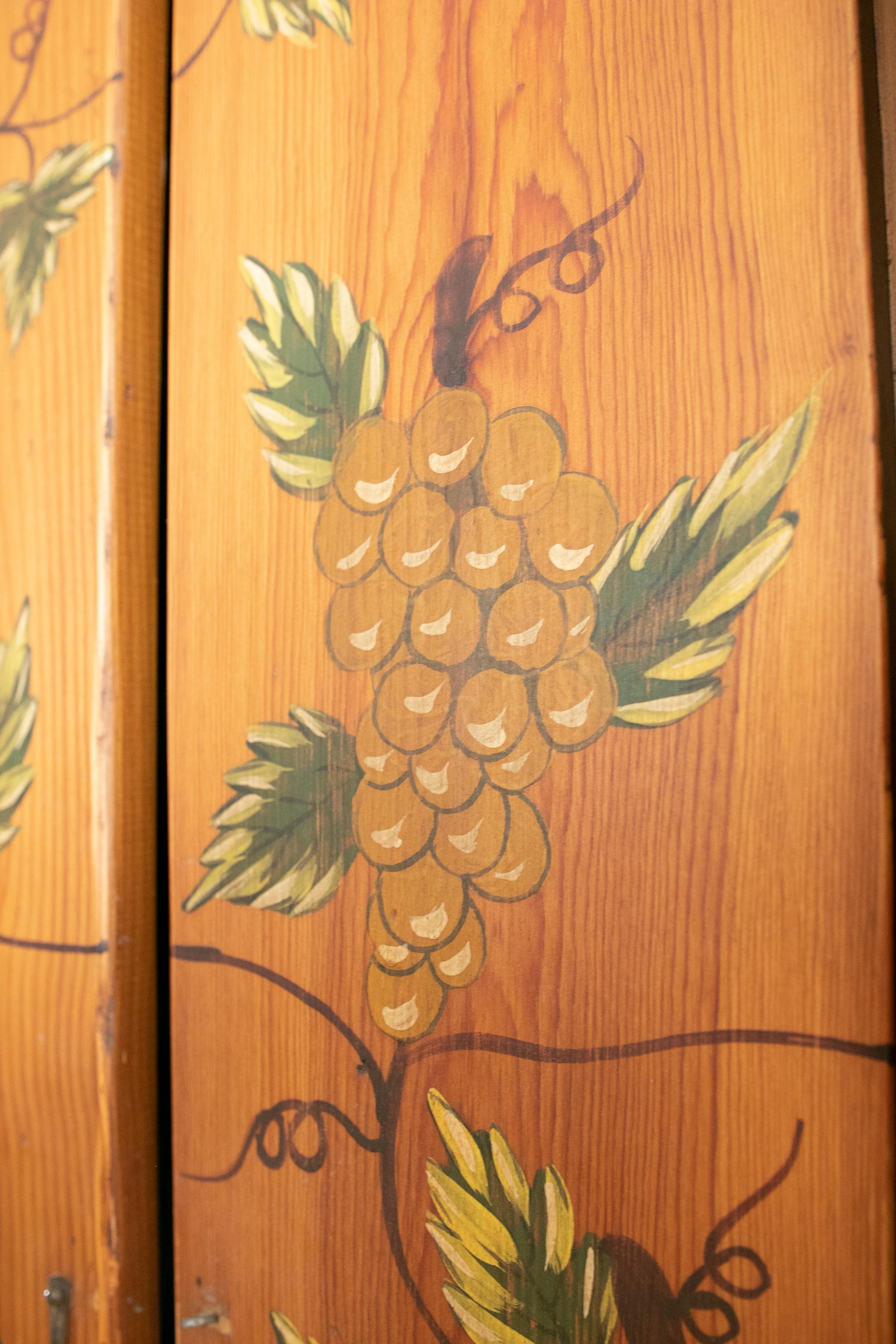 Spanish Hand Painted Wooden Wine Bottle Cabinet and Doors For Sale 12