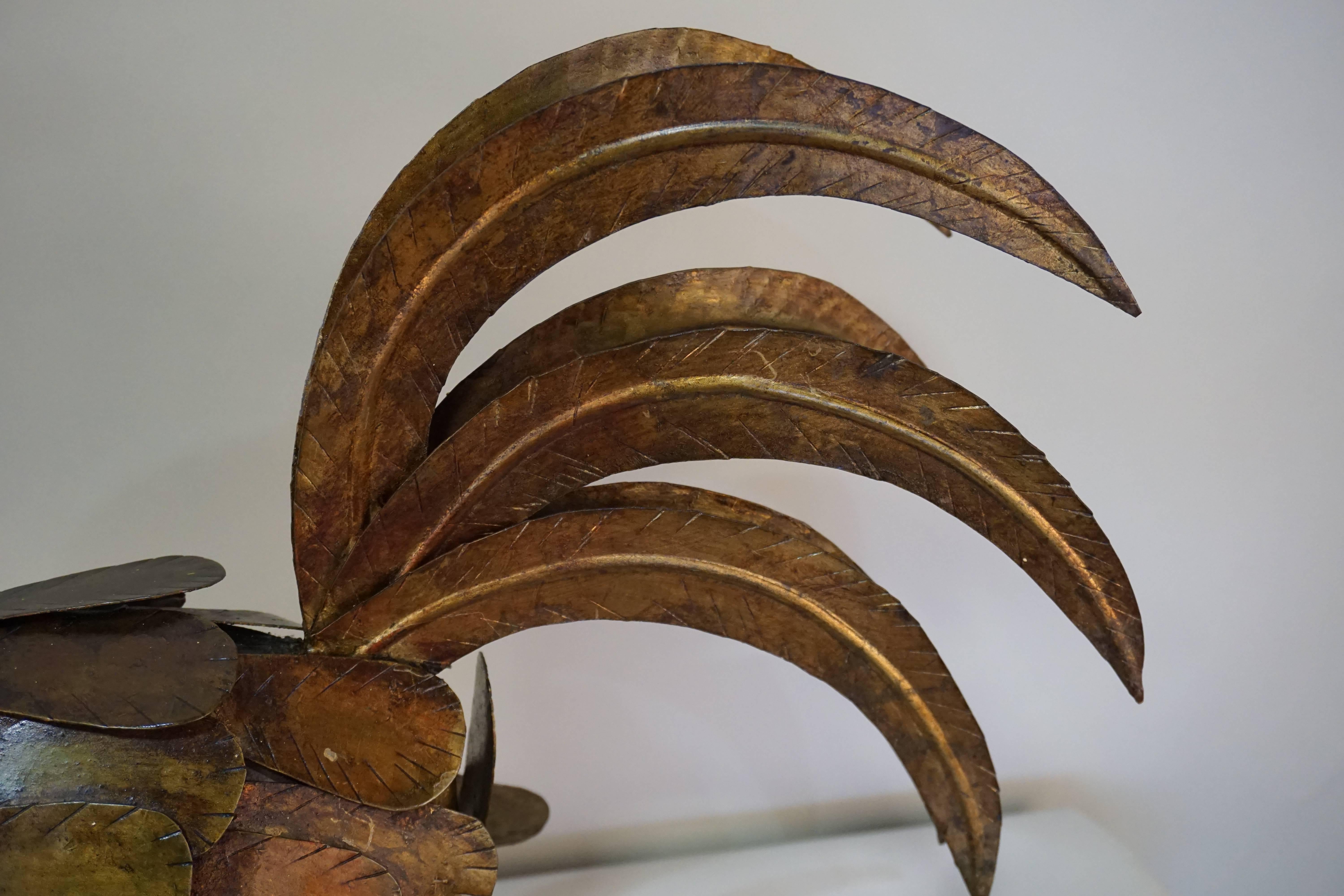 Mid-20th Century Spanish Handmade Iron Rooster Sculpture