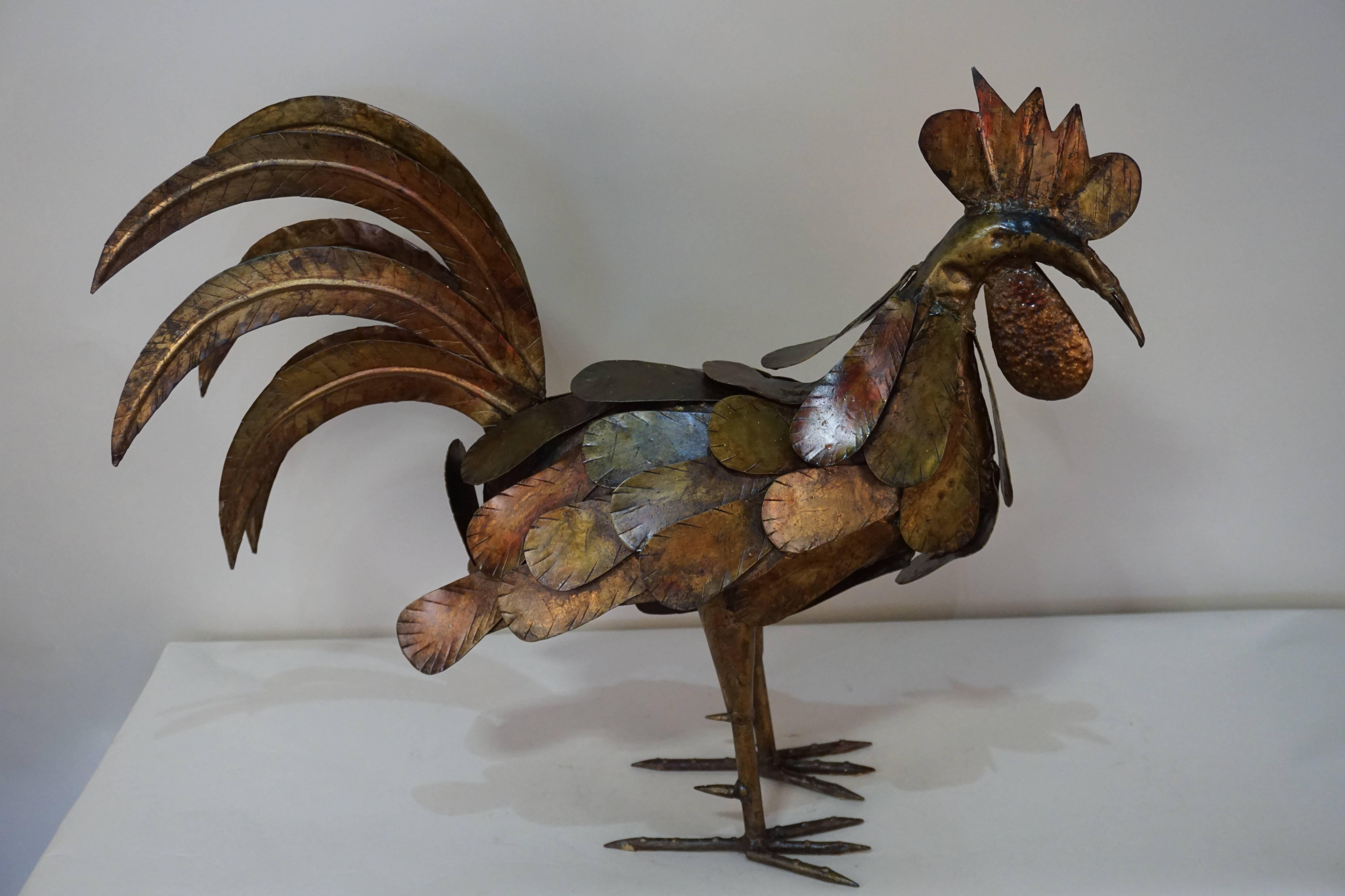 Spanish Handmade Iron Rooster Sculpture 3