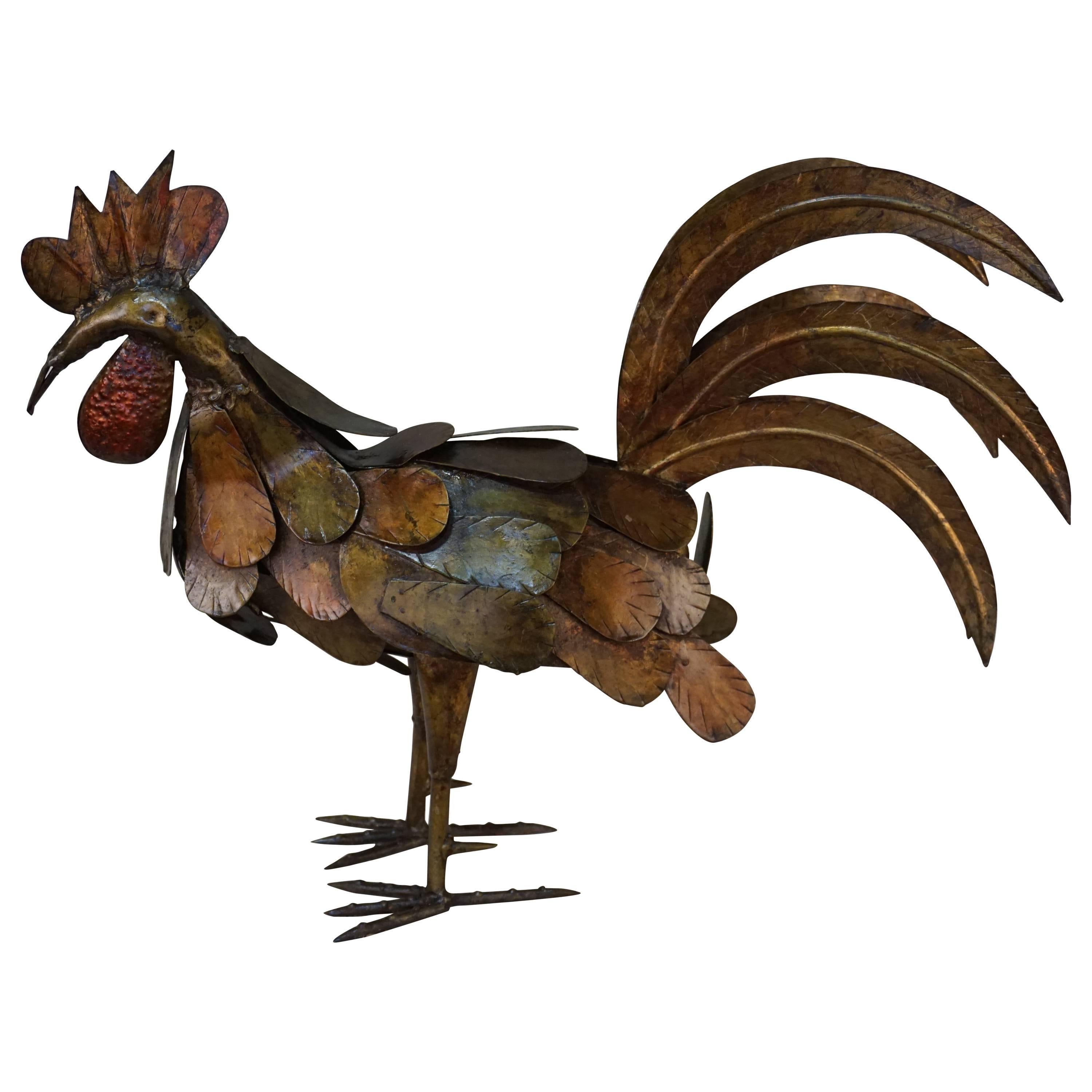 Spanish Handmade Iron Rooster Sculpture