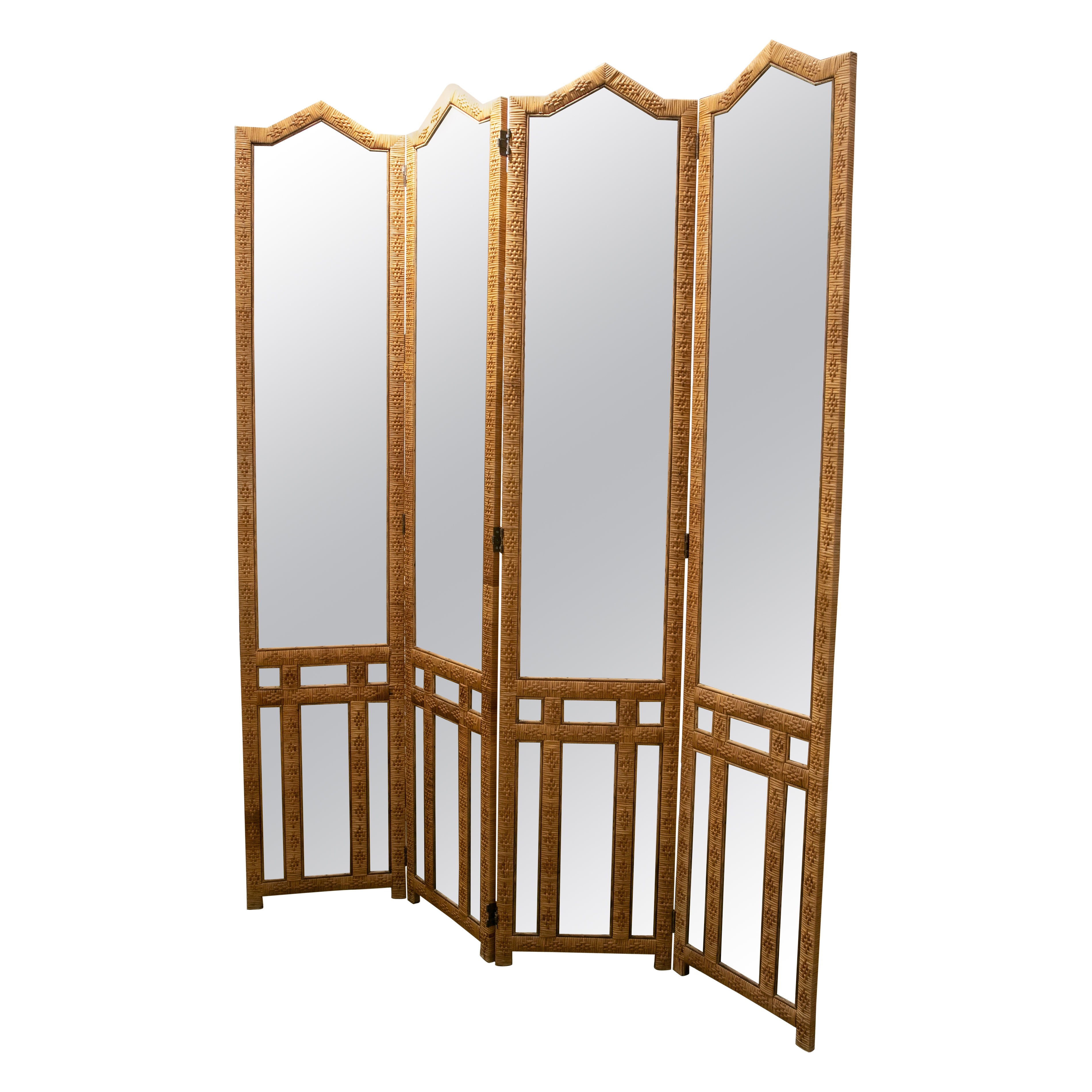 Spanish Handmade Wicker Screen with Crystals