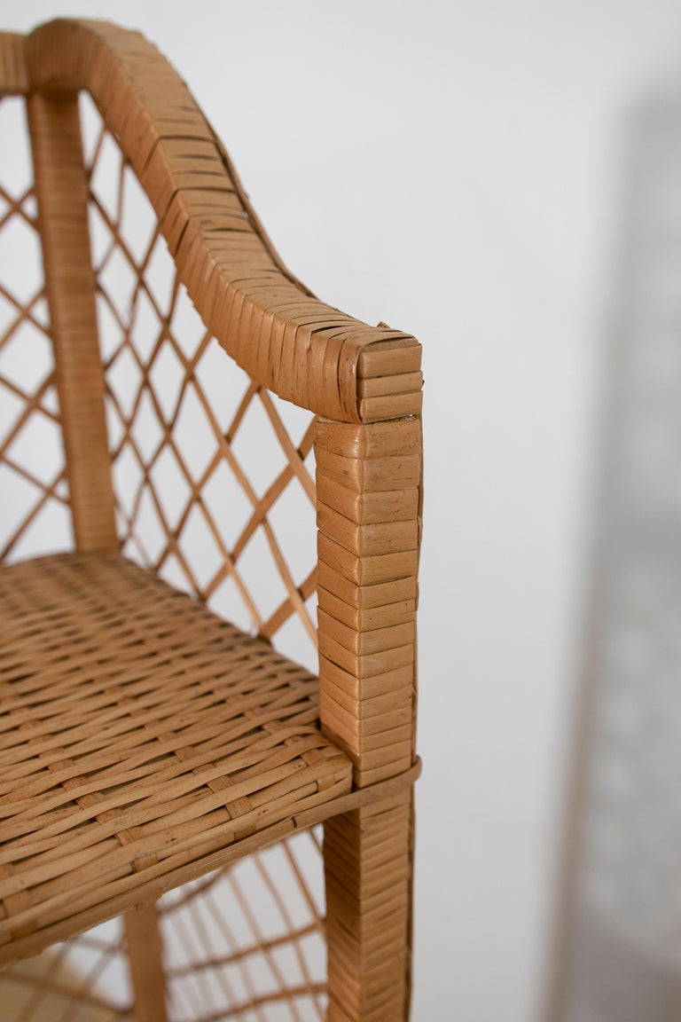 Spanish Handmade Wicker Shelf with Shelves For Sale at 1stDibs