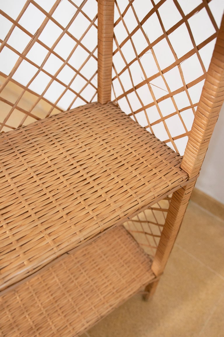 Spanish Handmade Wicker Shelf with Shelves For Sale at 1stDibs