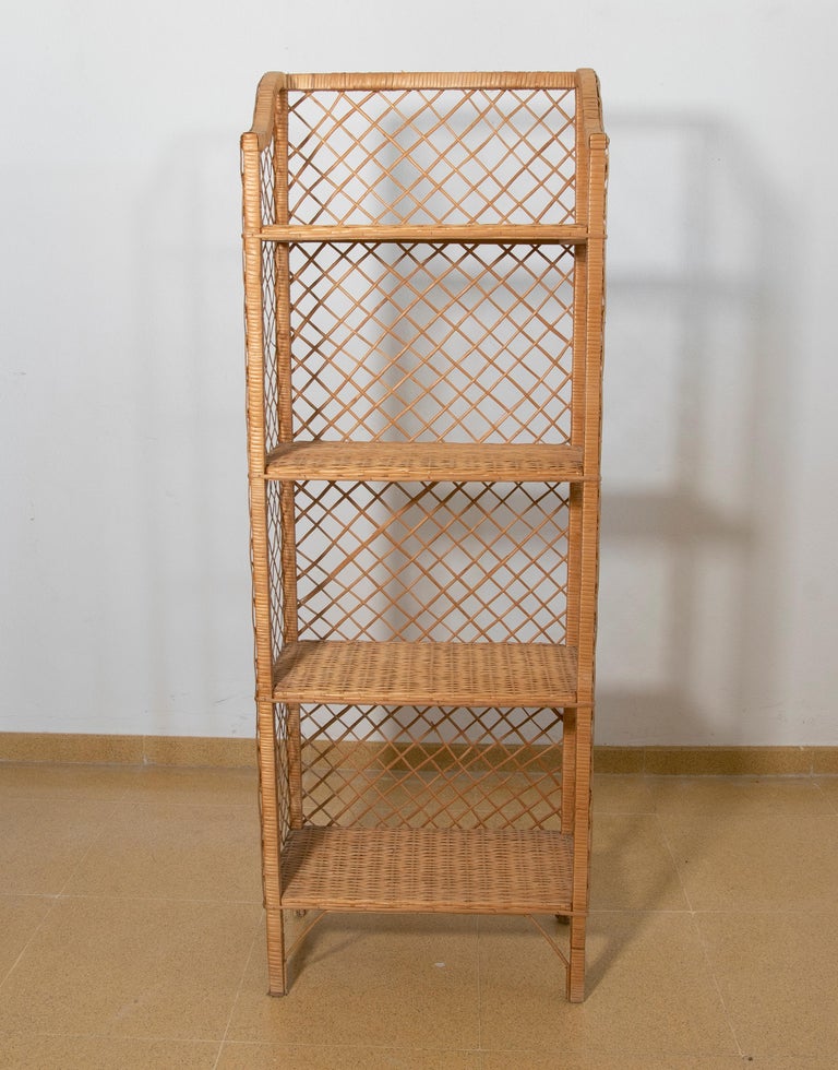 Spanish Handmade Wicker Shelf with Shelves For Sale at 1stDibs