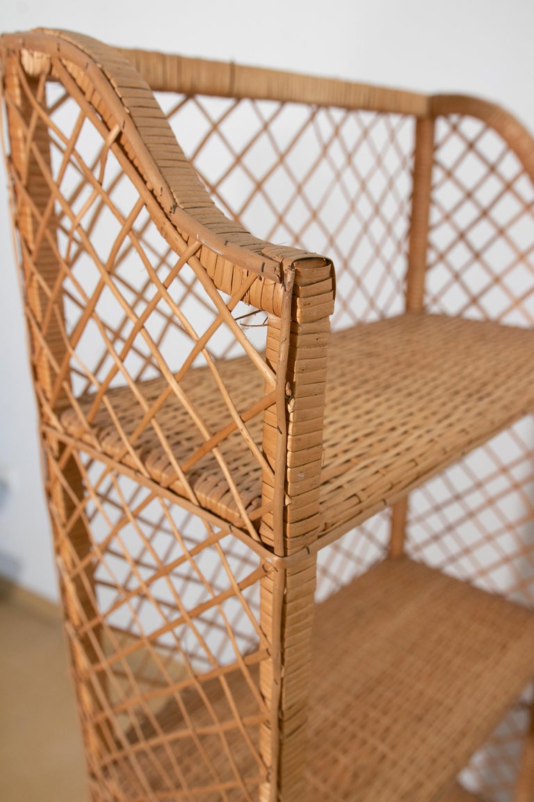 Spanish Handmade Wicker Shelf with Shelves For Sale at 1stDibs