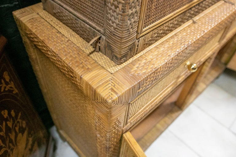 Spanish Handmade Wicker TwoPieces Display with Drawers and