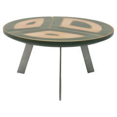 Tavolino moderno "Spanish Harlem" nei colori verde, oro e ottone di Ivan Paradisi