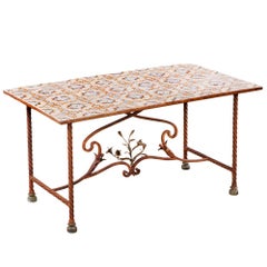 Spanish Iron and Tile-Top Table, Late 19th C.