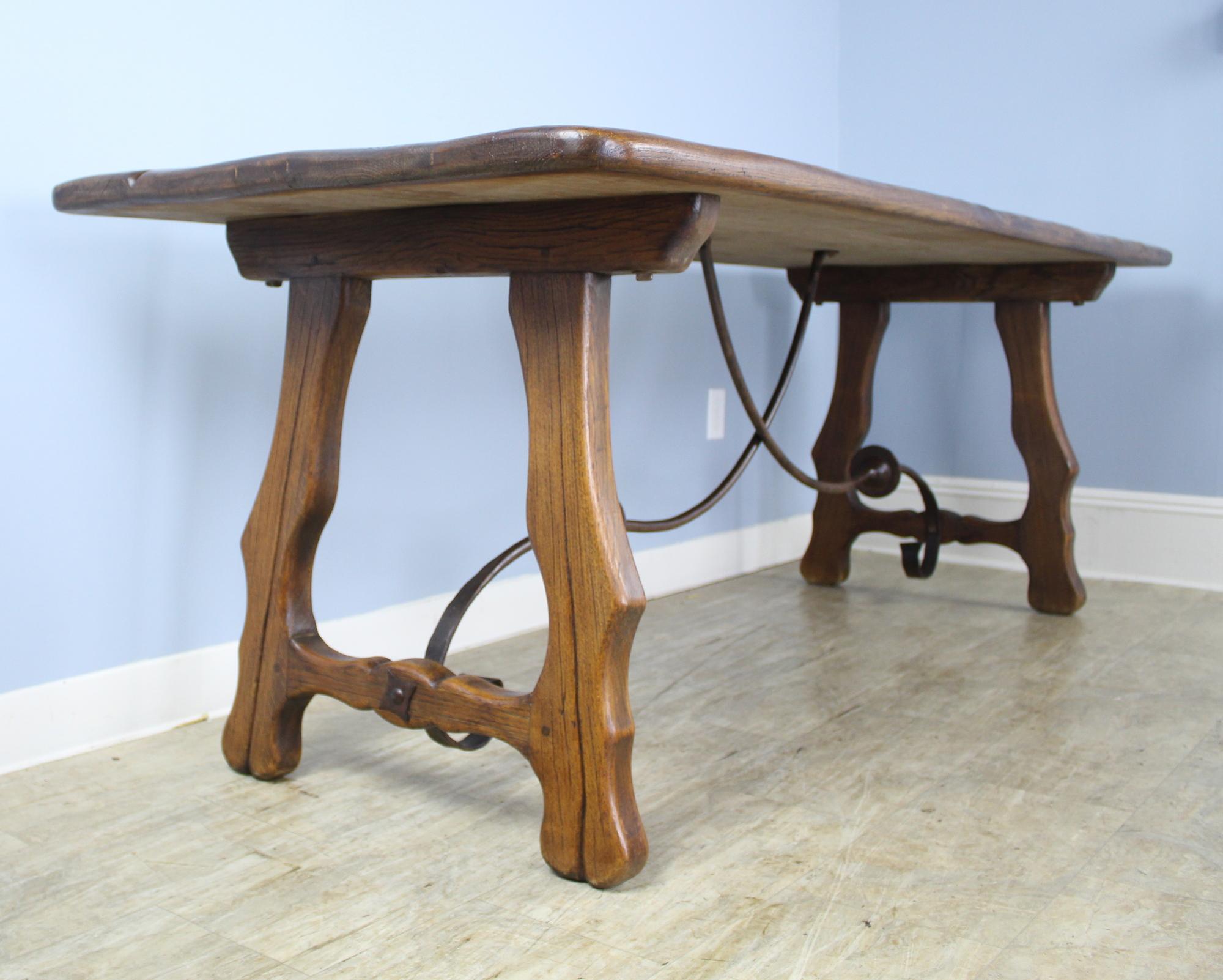 19th Century Spanish Iron Based Oak Table