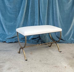 Pair of Spanish Iron Bench with Hourglass Frame