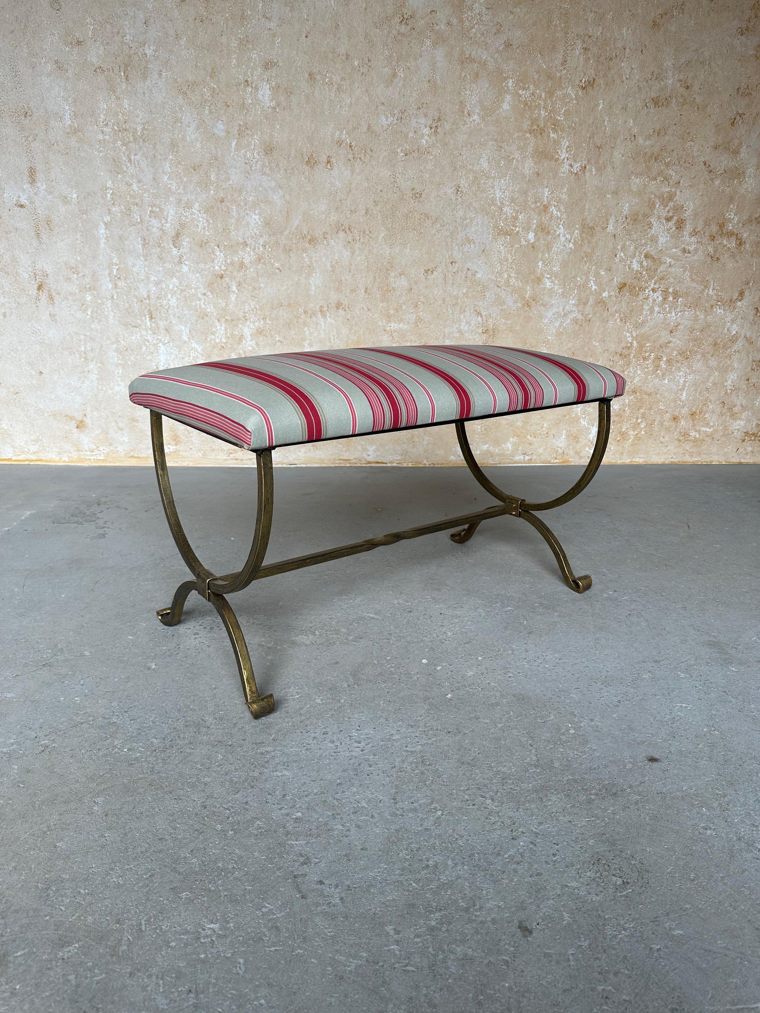 Spanish Iron Bench with Scrolled Legs For Sale 6