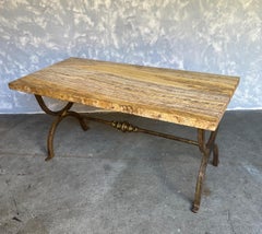 Spanish Iron Coffee Table with Marble Top