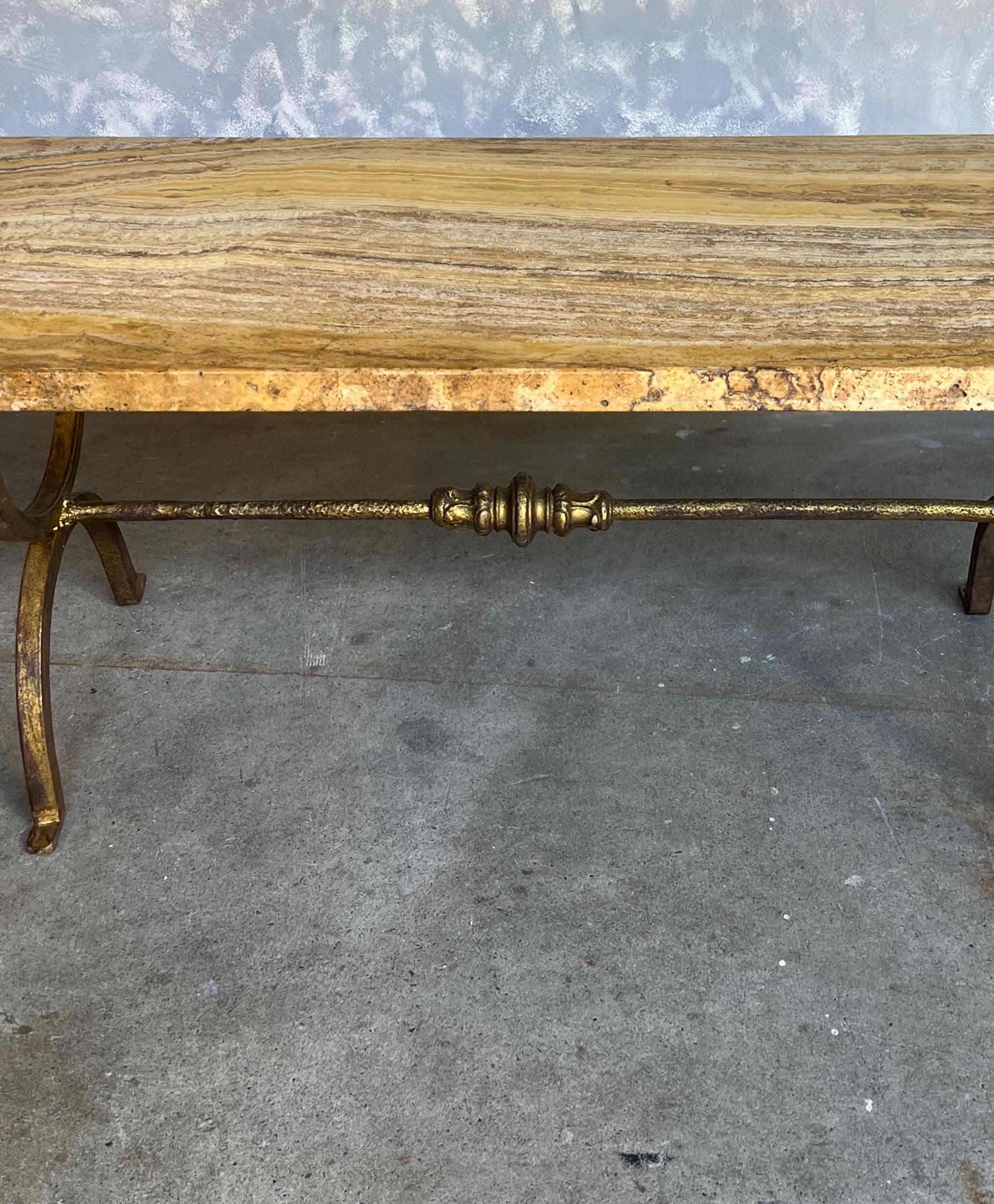 Spanish Iron Coffee Table with Marble Top 1
